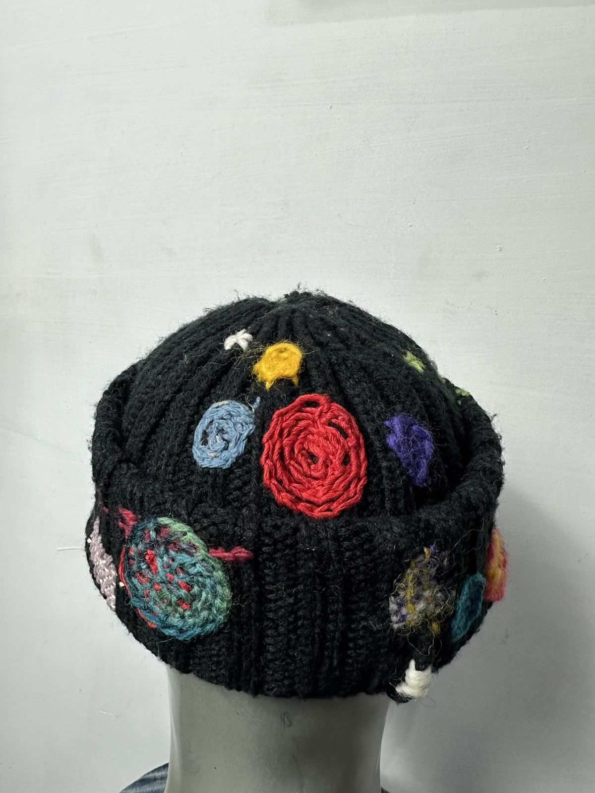Handmade Nice Design Multicolored Art Knitted mending Beanie Hats Size ONE SIZE - 9 Thumbnail