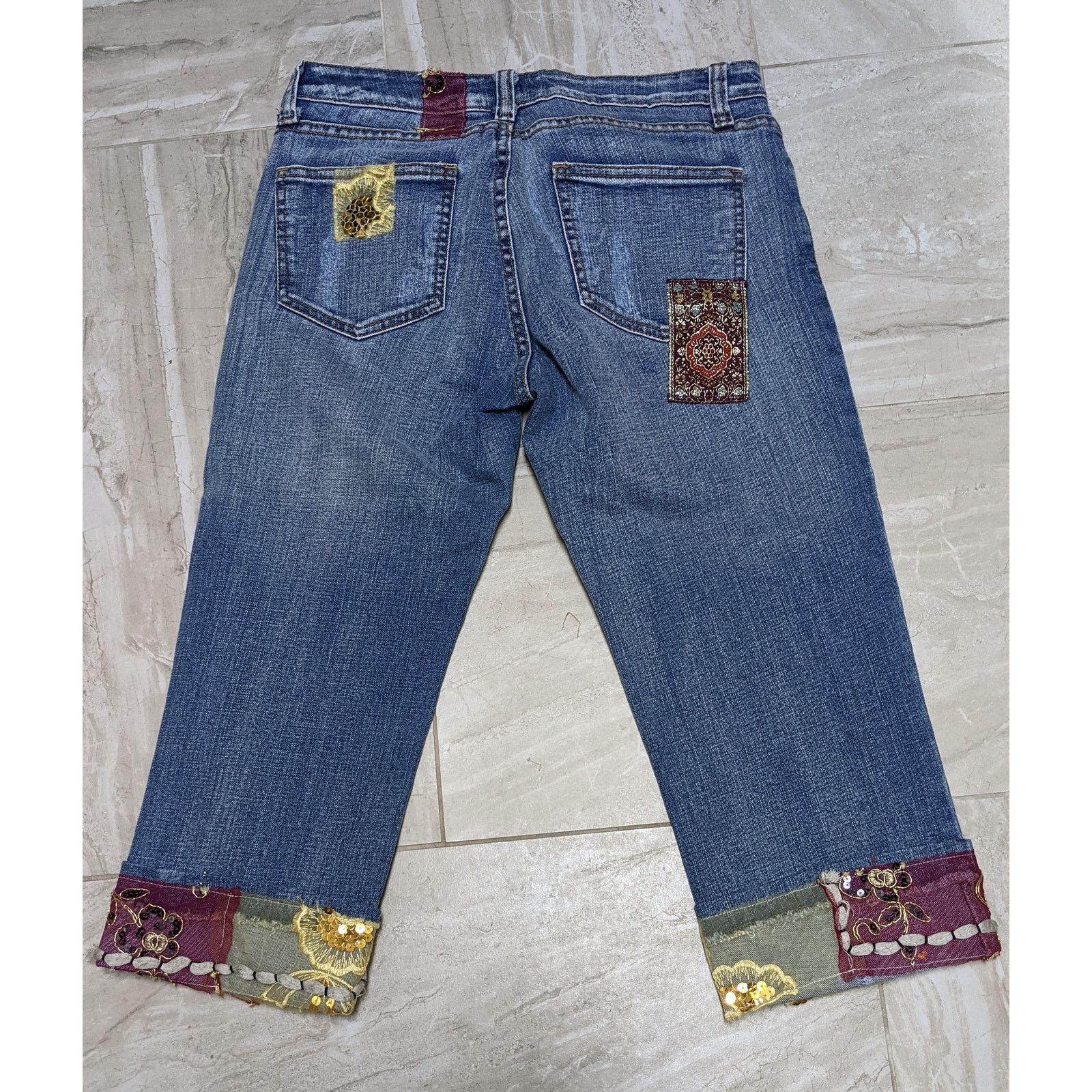 Atelier La Durance Atelier Denim Embroider Crop Jeans sz29 Size 29" - 2 Thumbnail