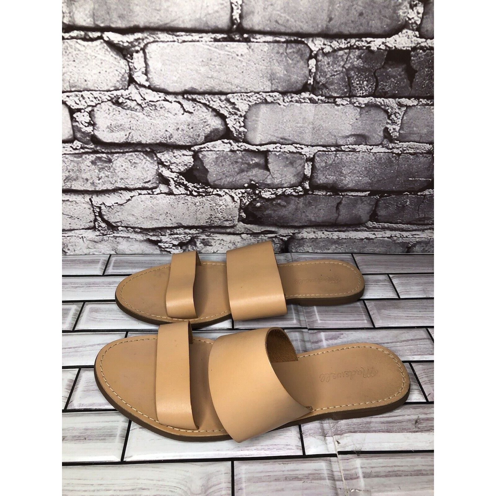 Madewell Madewell Tan Brown Double Strap Slides Flats Casual Sandals Size US 10 / IT 40 - 1 Thumbnail