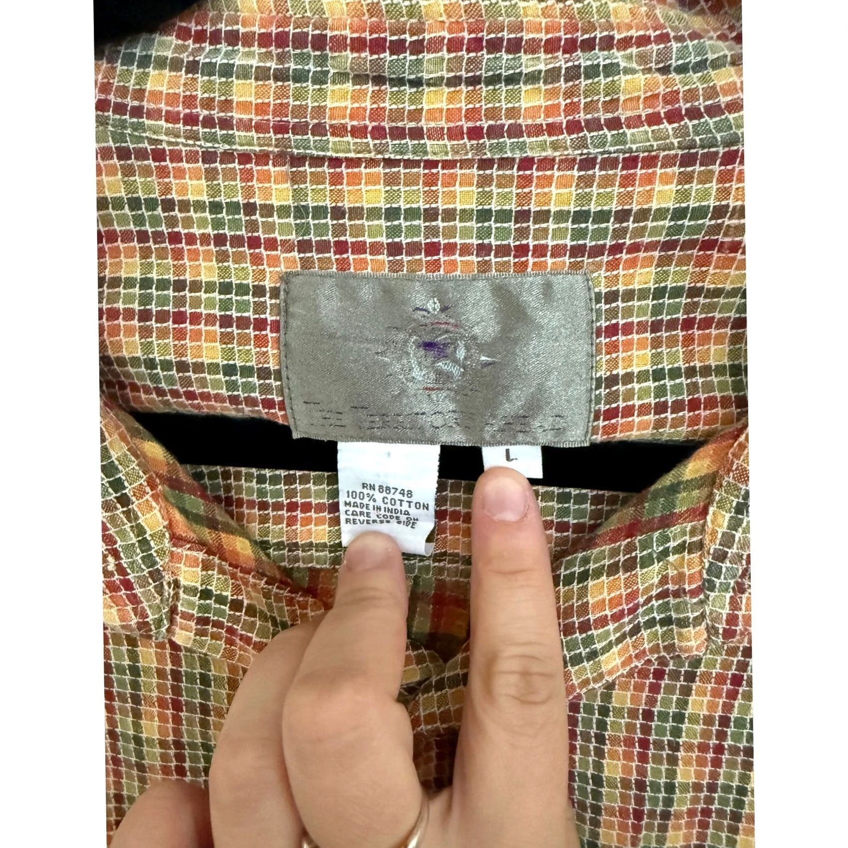 The Territory Ahead The Territory Ahead Shirt Men Long Sleeve Large Multicolor Rainbow Cotton Button Down Casual Pride L Size US L / EU 52-54 / 3 - 3 Thumbnail