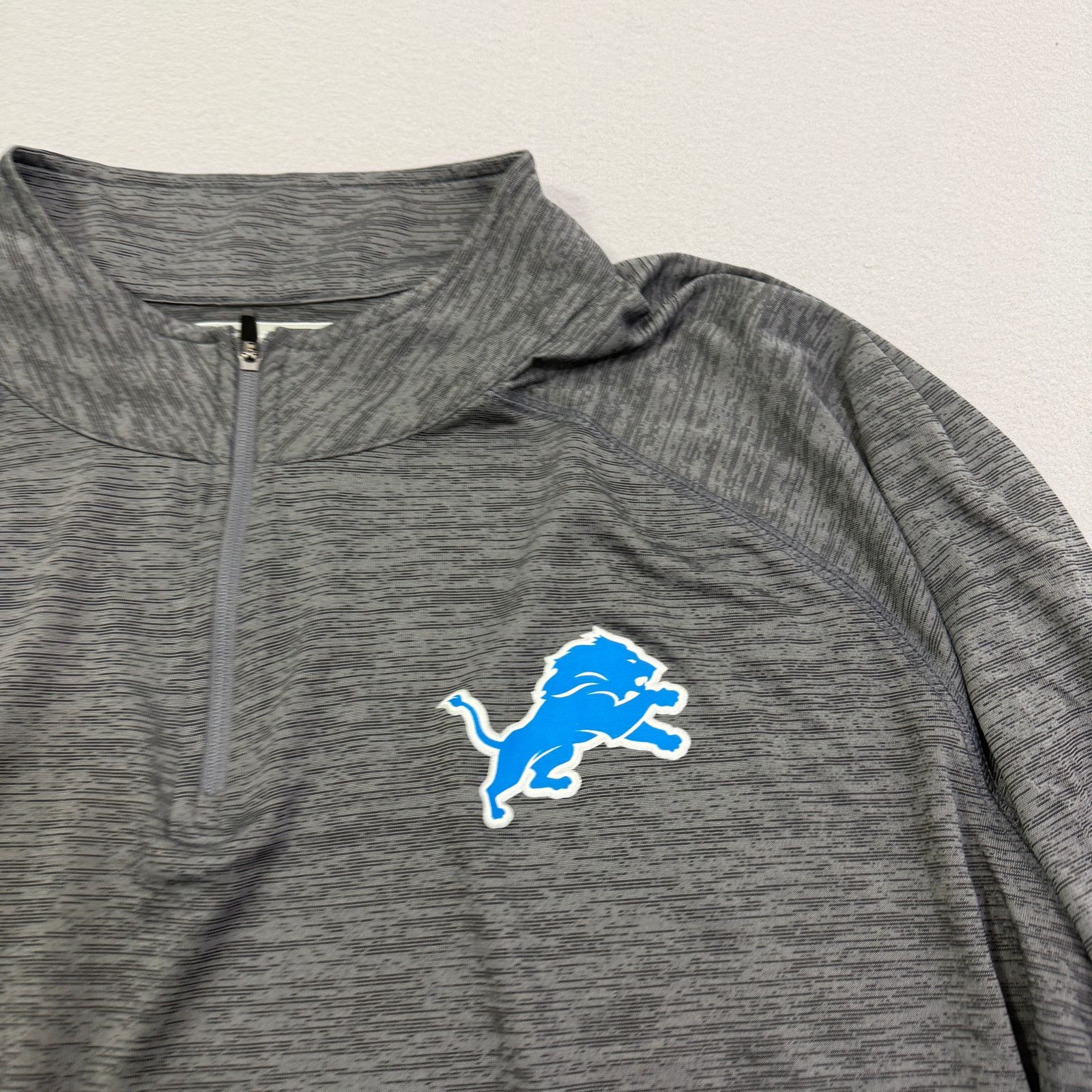 NFL Detroit Lions Quarter Zip Pullover Men's 2XL XXL Gray Blue Size US XXL / EU 58 / 5 - 3 Thumbnail