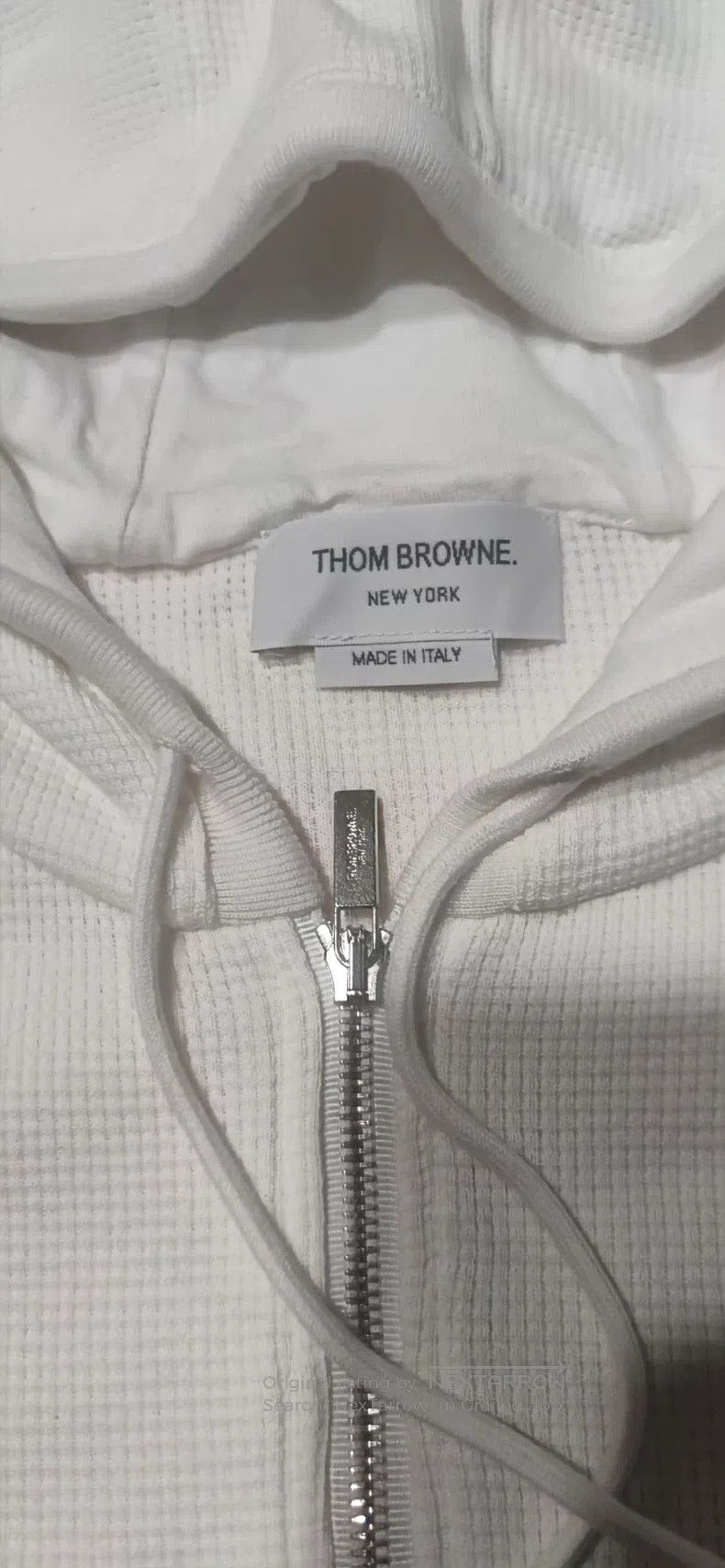 Thom Browne Thom Browne Waffle Hooded Zip-Up Sweatshirt, White Size US M / EU 48-50 / 2 - 2 Thumbnail