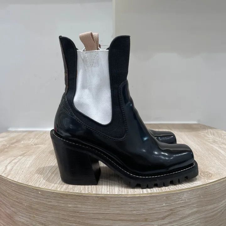 Louis Vuitton Louis Vuitton Black and White Ankle Boots -2508 Size US 7 / IT 37 - 6 Thumbnail