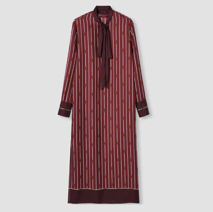 Gucci o1loc1c0226 835782 Printed Silk Twill Dress With Bow Size M / US 6-8 / IT 42-44 - 1 Thumbnail