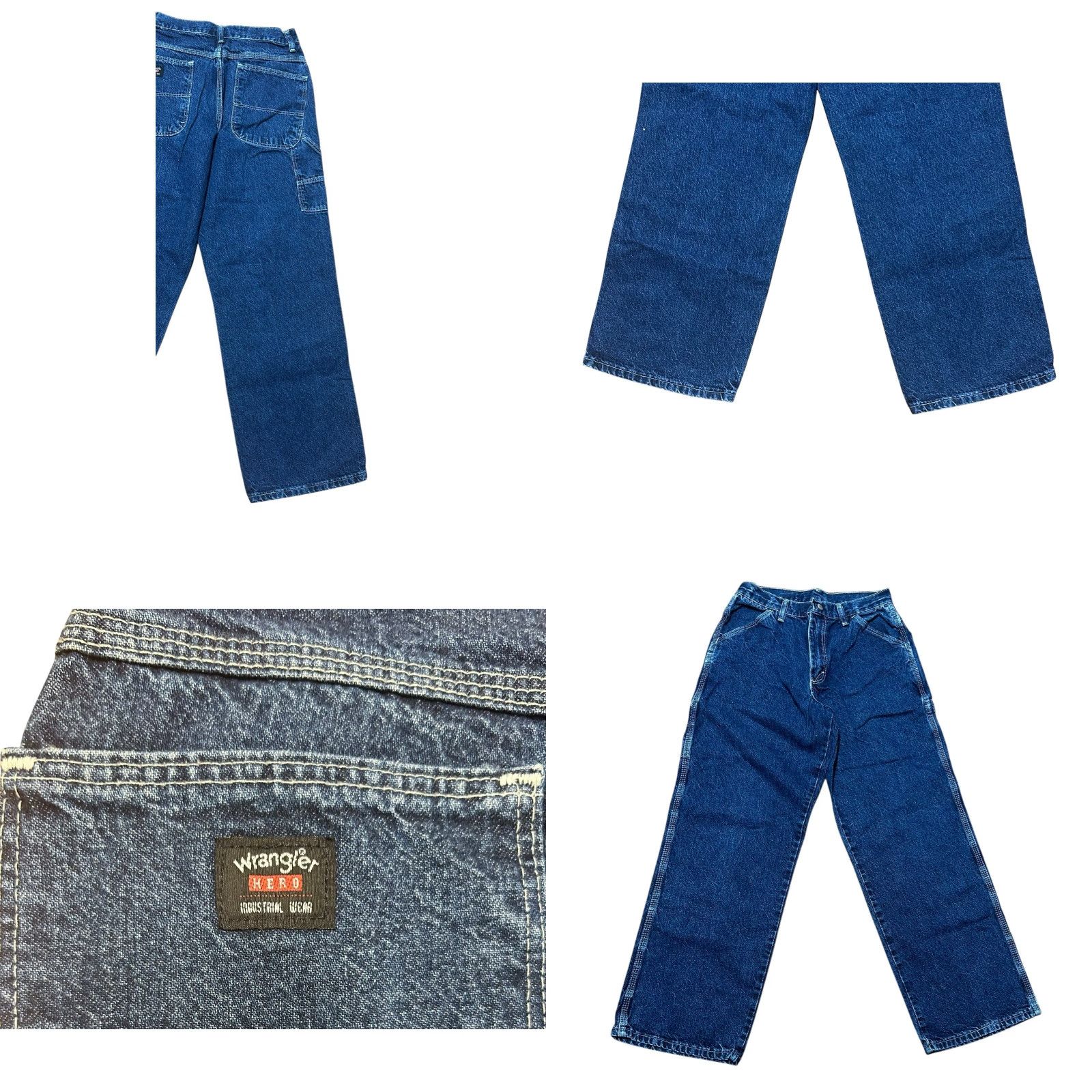 Wrangler VINTAGE Wrangler Hero Industrial Wear Dark Blue Denim Jeans Women Sz 16 Wrangler Cowboy Cut 5-Pocket Regular Inseam 28" Size 38" / US 16 / IT 52 - 9 Thumbnail