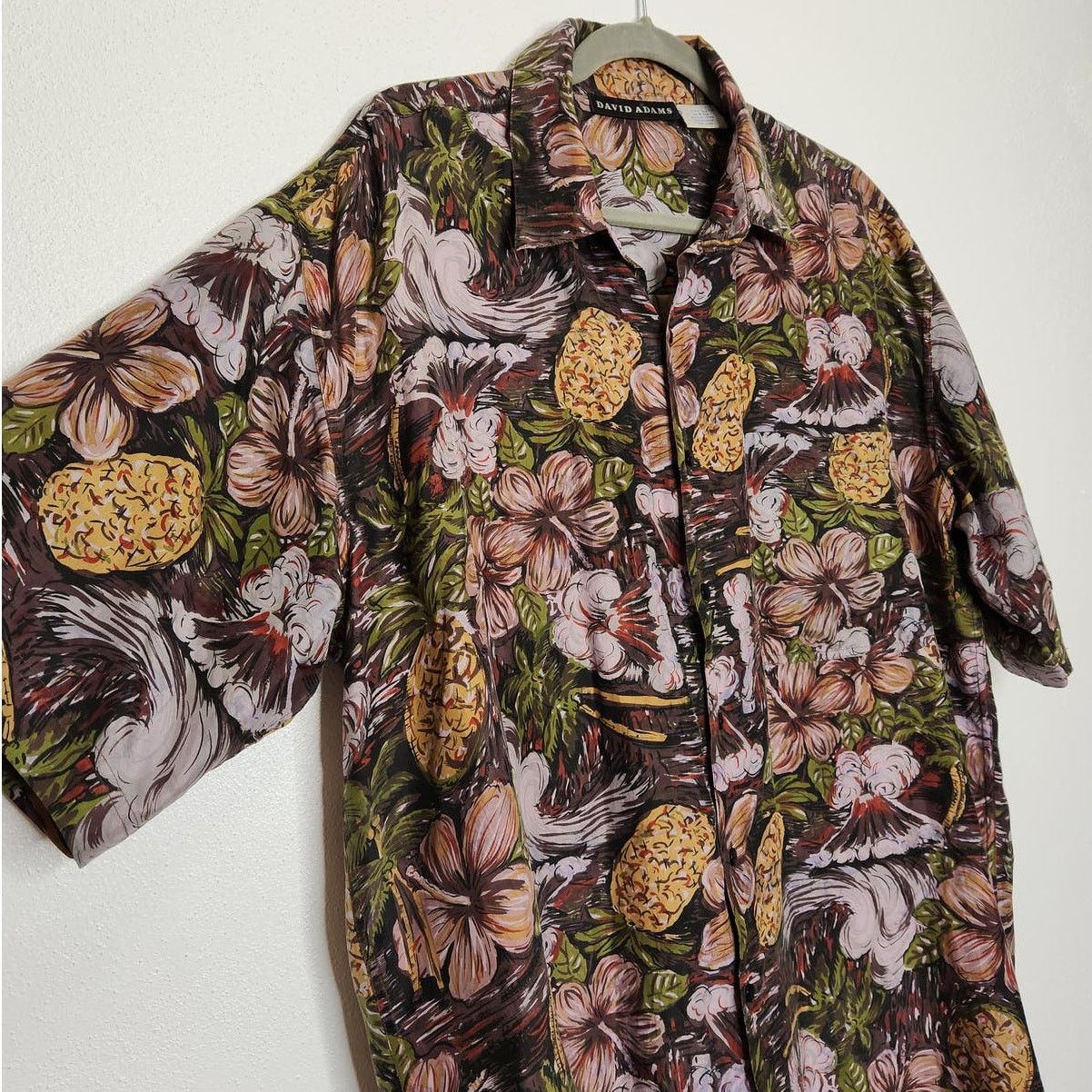 Vintage Vintage Silk David Adams All Over Nature Earth Button Size US L / EU 52-54 / 3 - 3 Thumbnail