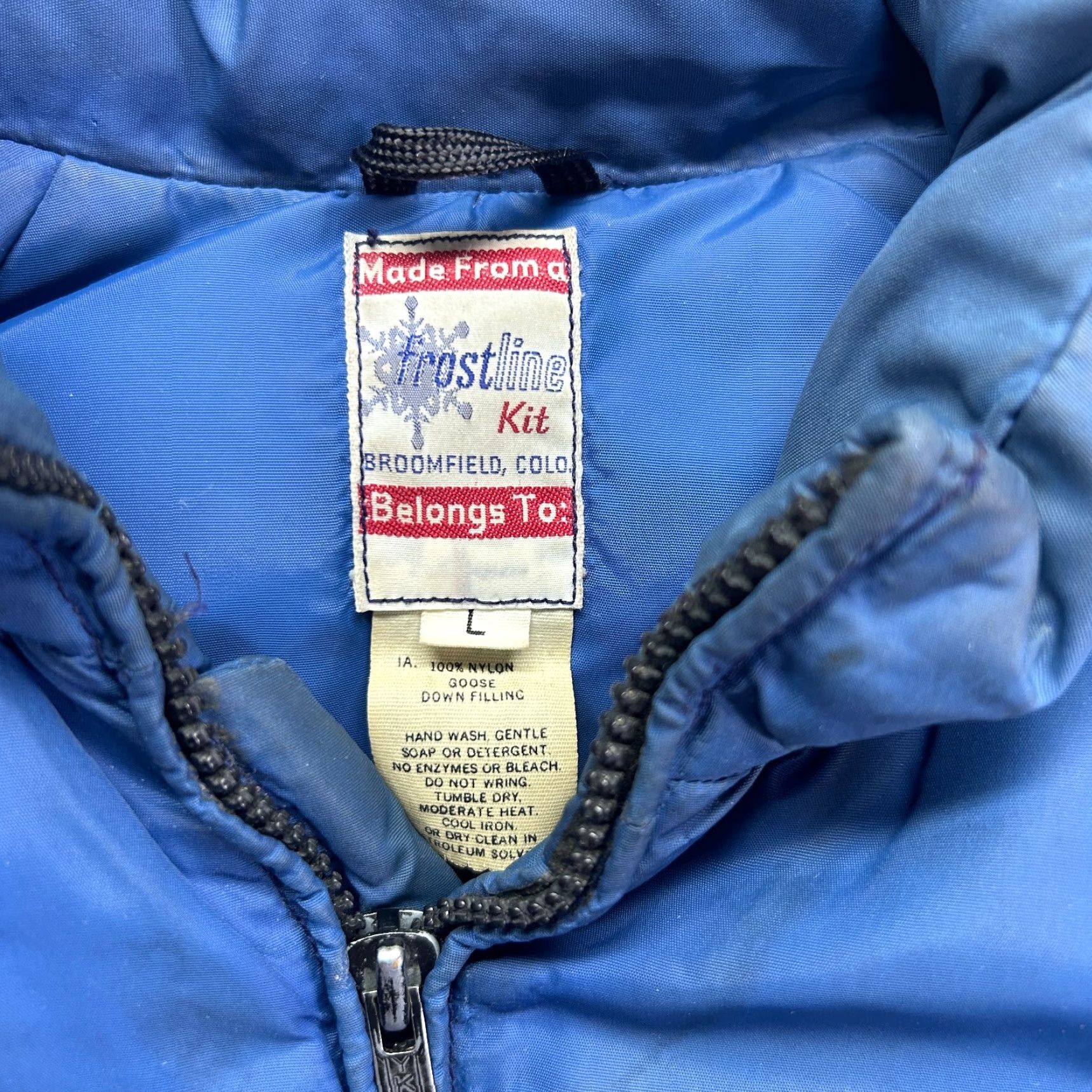 Vintage VTG Frostline Kit Jacket Womens Large Blue Belted Puffer Down Insulated Full Zip Jacket Size L / US 10 / IT 46 - 4 Thumbnail