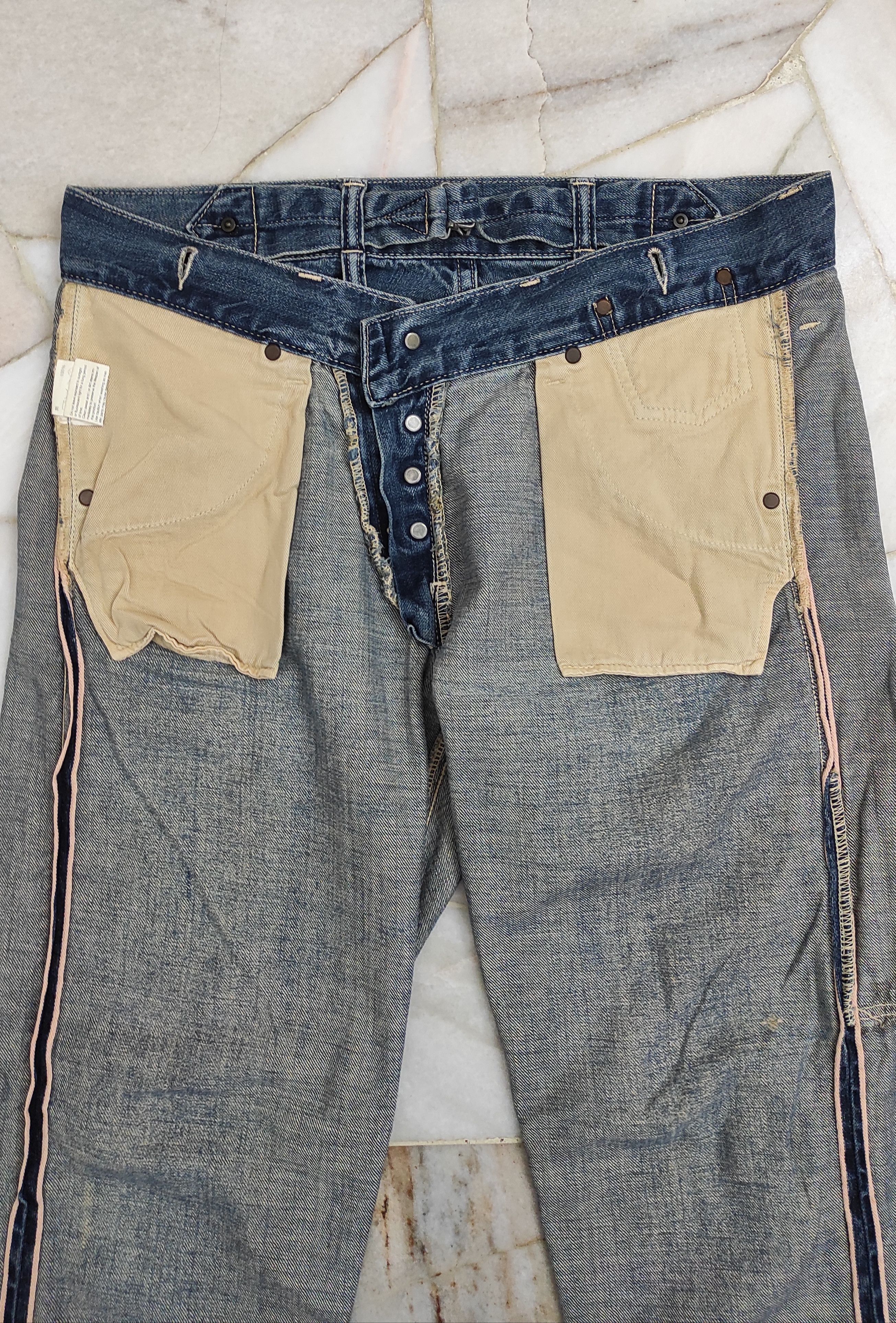 Japanese Brand × Johnbull × Vintage Selvedge jeans with buckle back and side tool's pocket Size US 33 - 11 Thumbnail