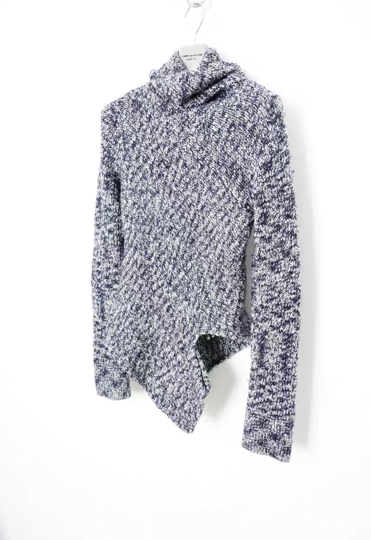 Yohji Yamamoto Yohji Yamamoto Wool High Neck Irregular Knit Sweater Size S / US 4 / IT 40 - 2 Thumbnail