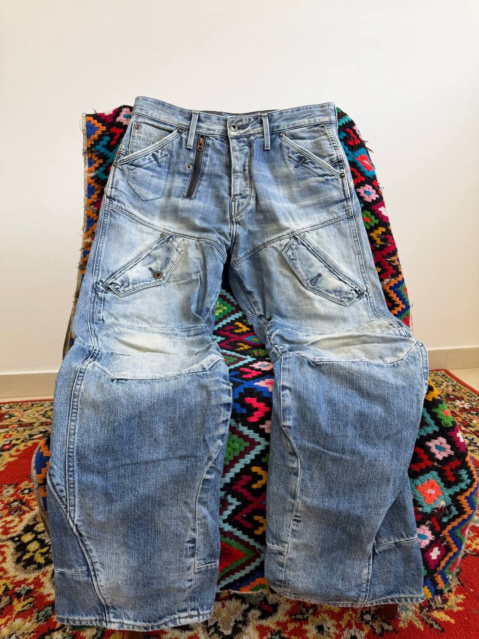 G-Star Avant Garde Tornado Mart Balmain Style Biker Jeans Pants Size US 32 / EU 48 - 2 Thumbnail