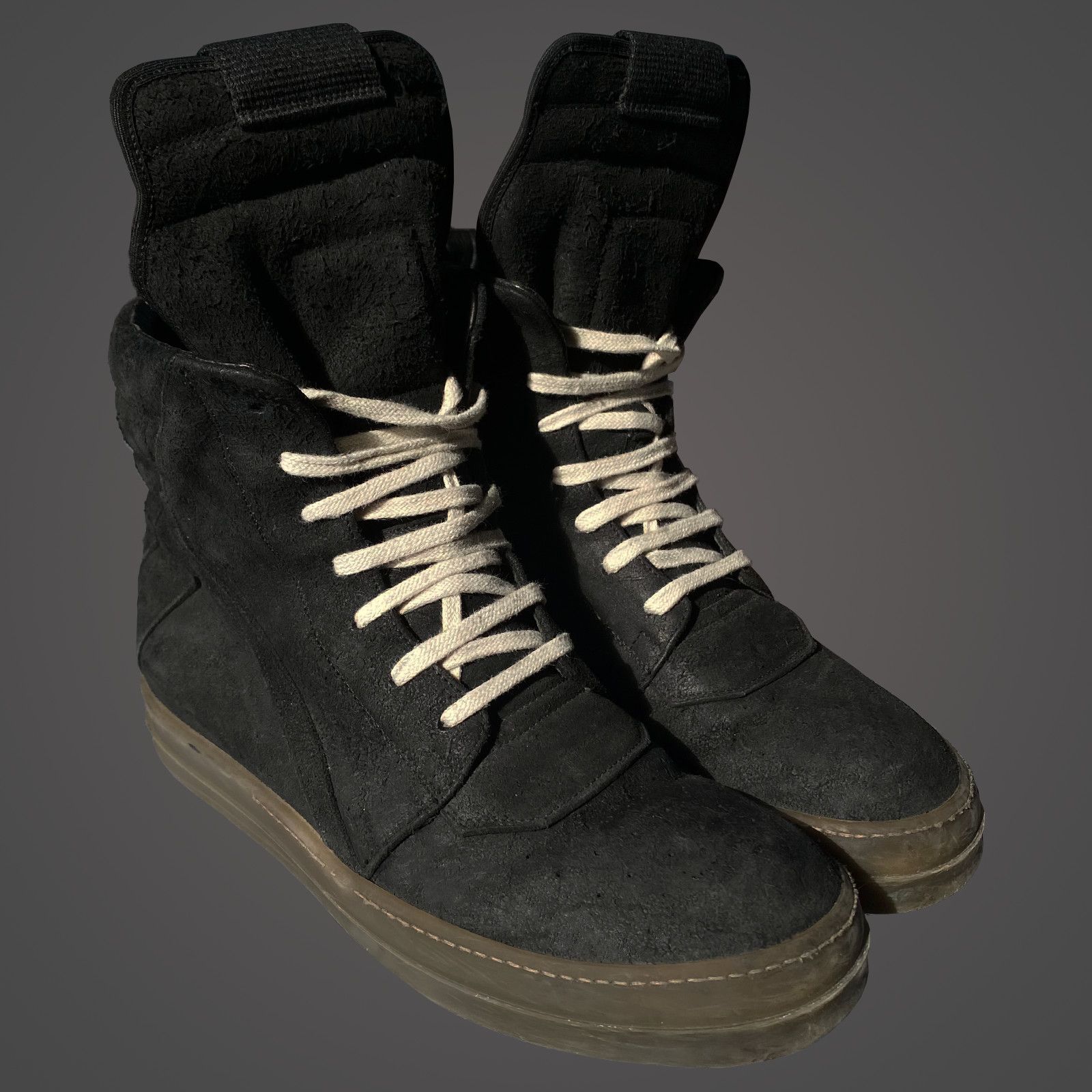 image of Archival Clothing x Rick Owens Grail Rick Owens Ss14 OG Vicious Gum Sole Geobasket Shoes in Black (