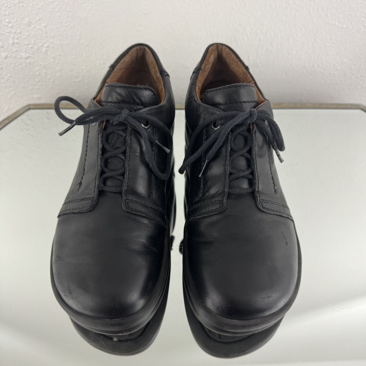 Birkenstock BIRKENSTOCK Footprints Womens Black Leather Oxford Shoes Size US 7.5 / IT 37.5 - 4 Thumbnail