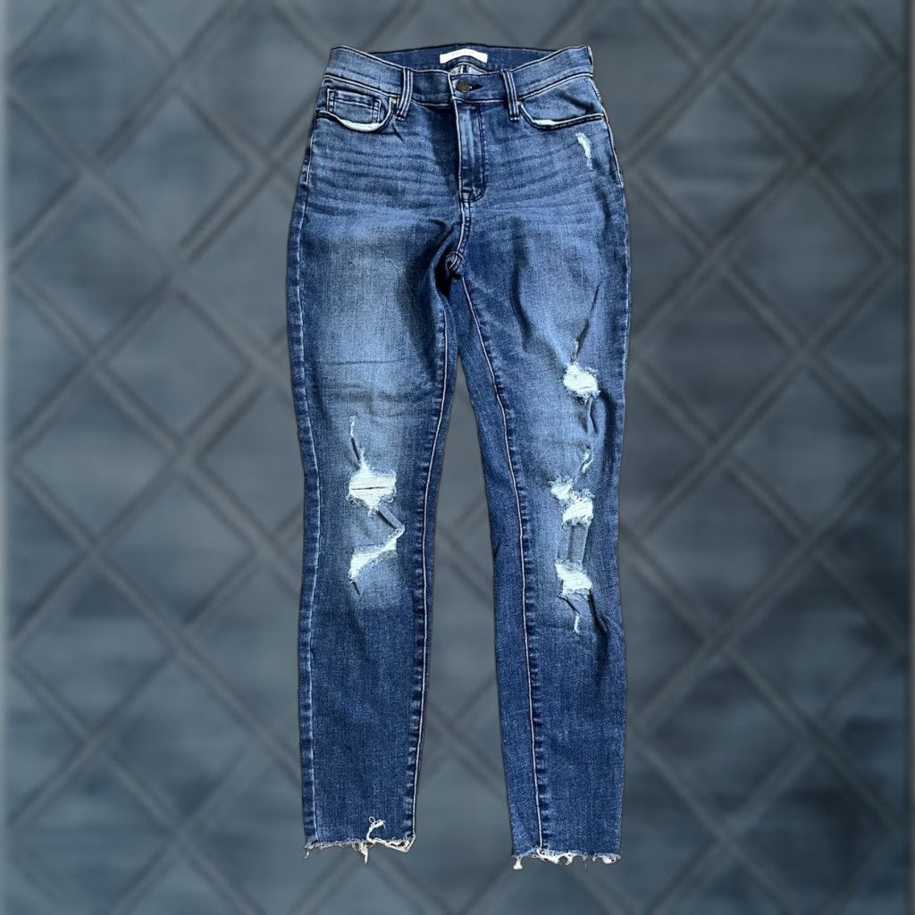Pacsun Pacsun Jegging Jeans Womens 25 Blue High Rise Torn Distressed Stretch Skinny Size 42" / US 20 - 1 Thumbnail