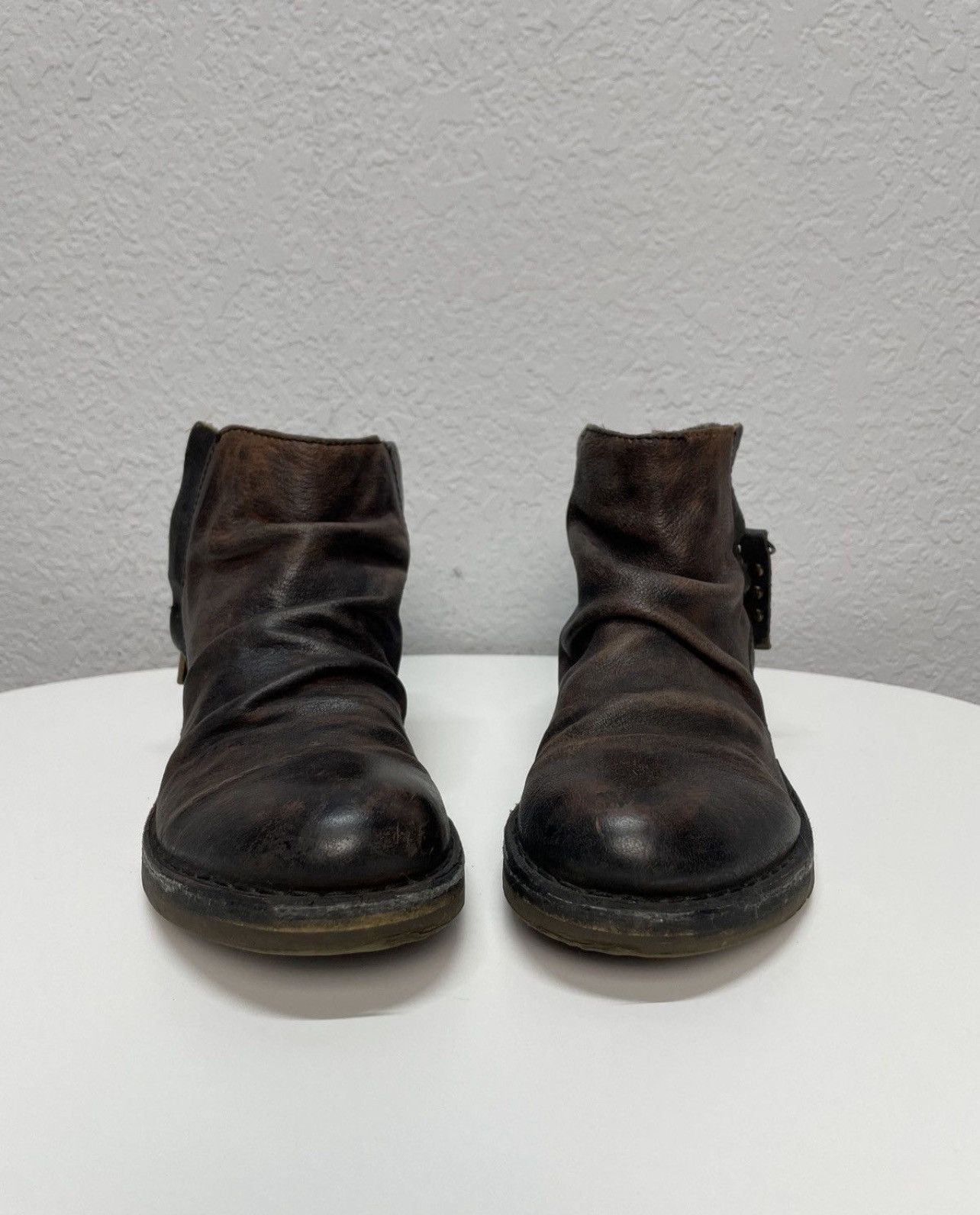 If Six Was Nine Vintage Italian AS 98 Rick Owens Style Leather Biker Boots Size US 8 / IT 38 - 5 Thumbnail