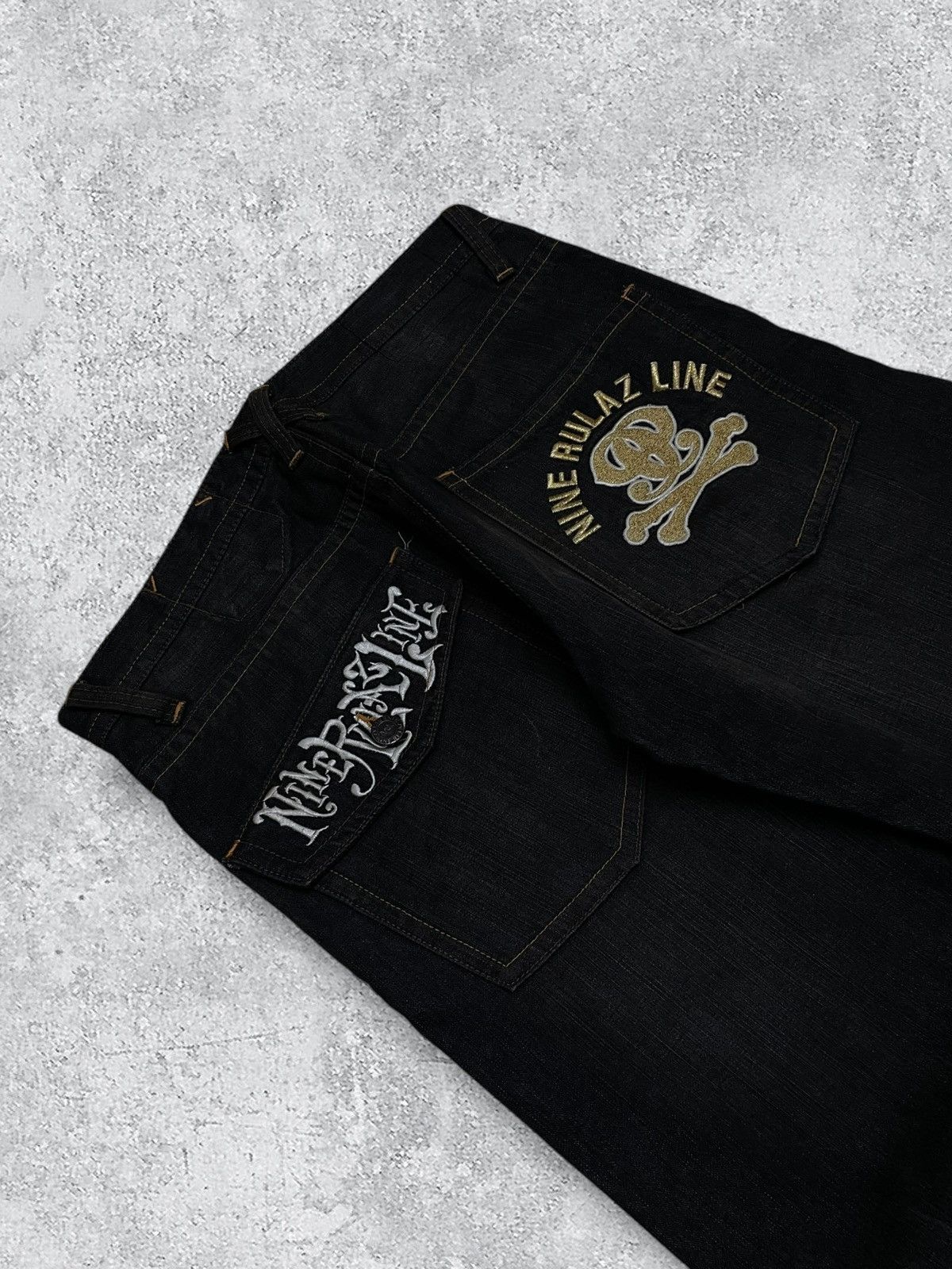 Japanese Brand Vintage Japan 90’s Designer Nine Rulaz Creature Baggy Denim Size US 34 / EU 50 - 13 Thumbnail