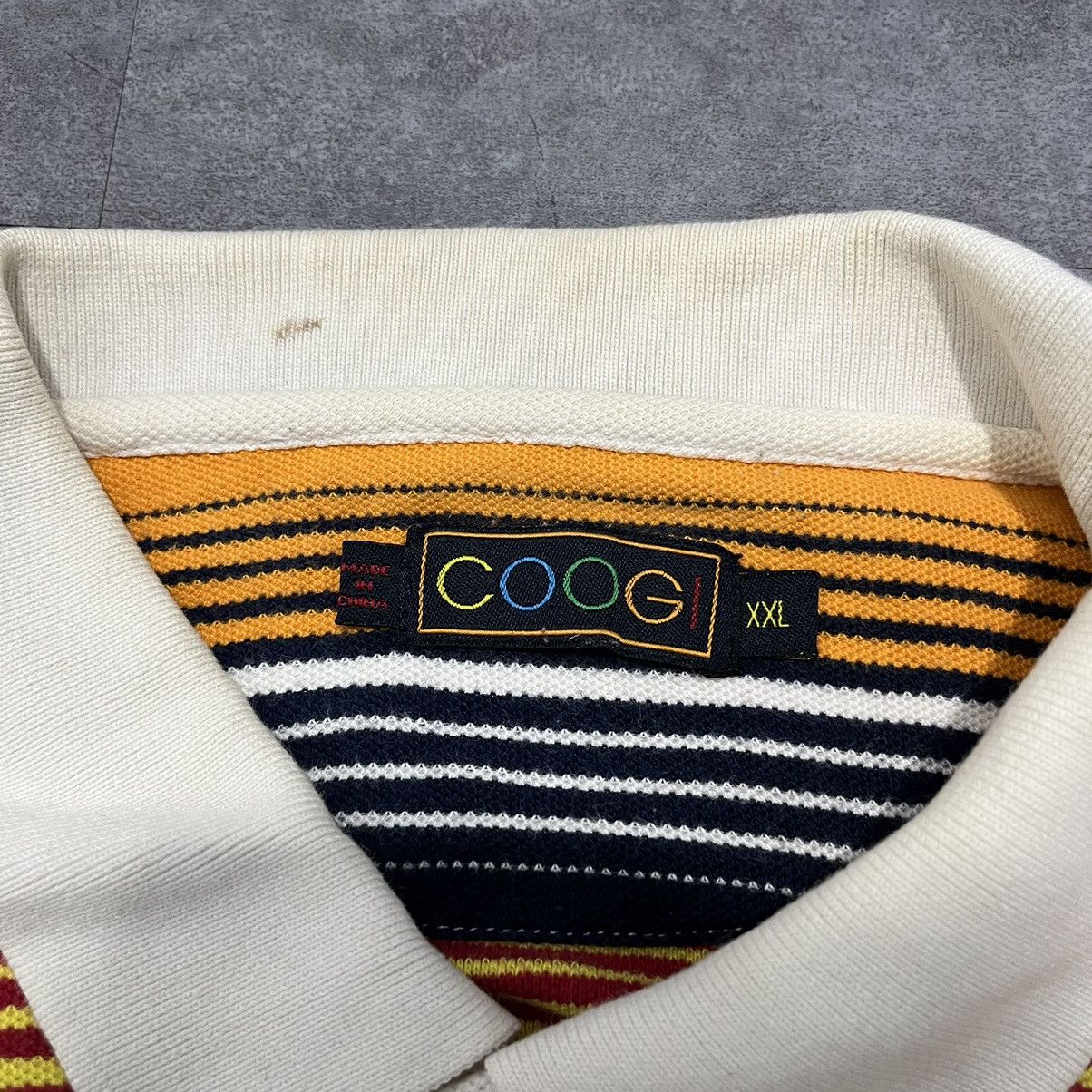 Coogi × Vintage COOGI Short Sleeve Polo Shirt Yellow, Red, Black Striped Size US XXL / EU 58 / 5 - 8 Thumbnail