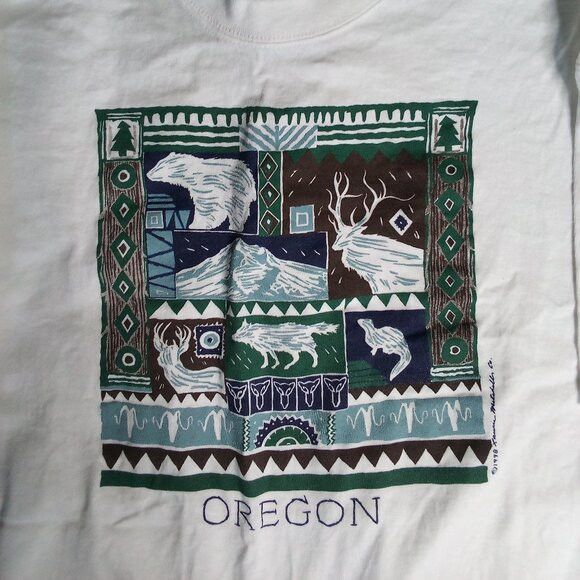 Other Deadstock Vintage Oregon Outdoors Nature Tribal T-Shirt Size US L / EU 52-54 / 3 - 1 Thumbnail