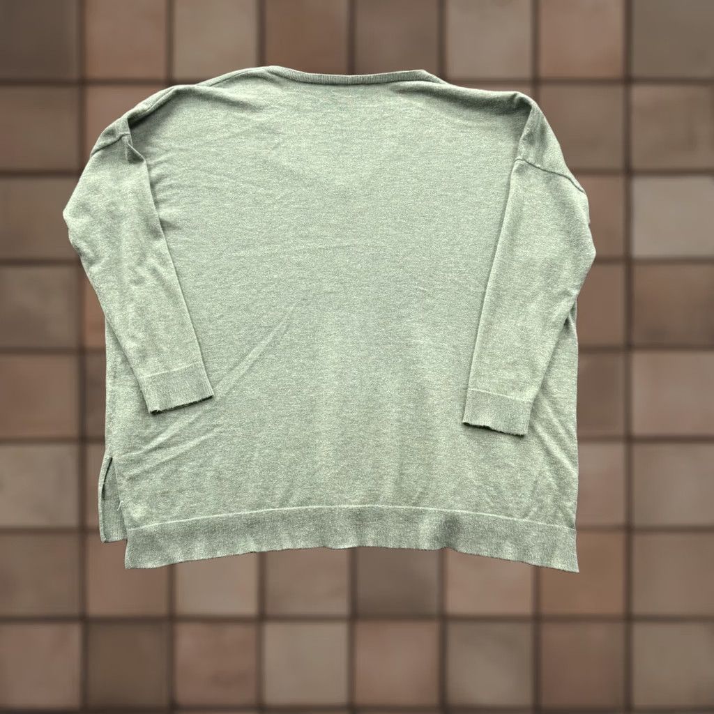 Ralph Lauren Ralph Lauren Polo Sweater Women M Green Viscoe V-Neck Oversized Preppy Logo Embroidered Pullover Shirt Size M / US 6-8 / IT 42-44 - 1 Thumbnail