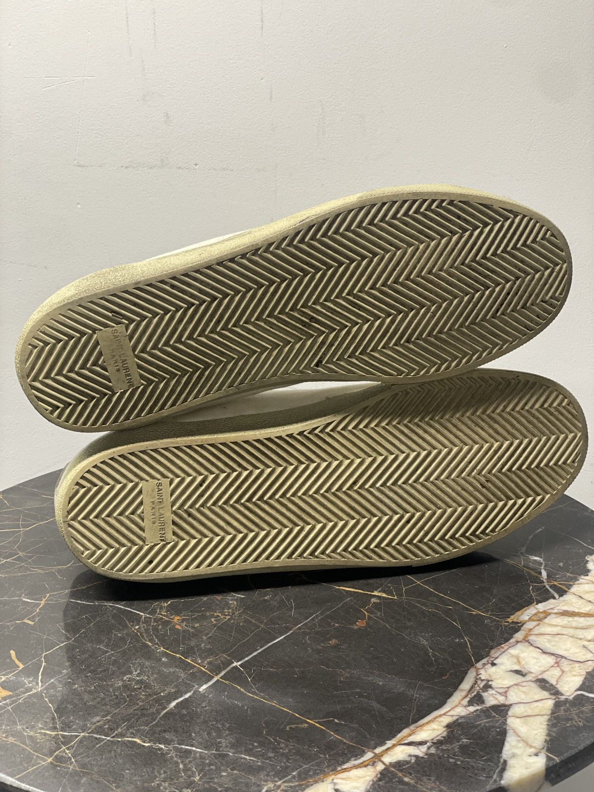 Saint Laurent Paris Court Classic SL/06 Canvas Logo Distressed Sneaker Size US 14 / EU 47 - 5 Thumbnail