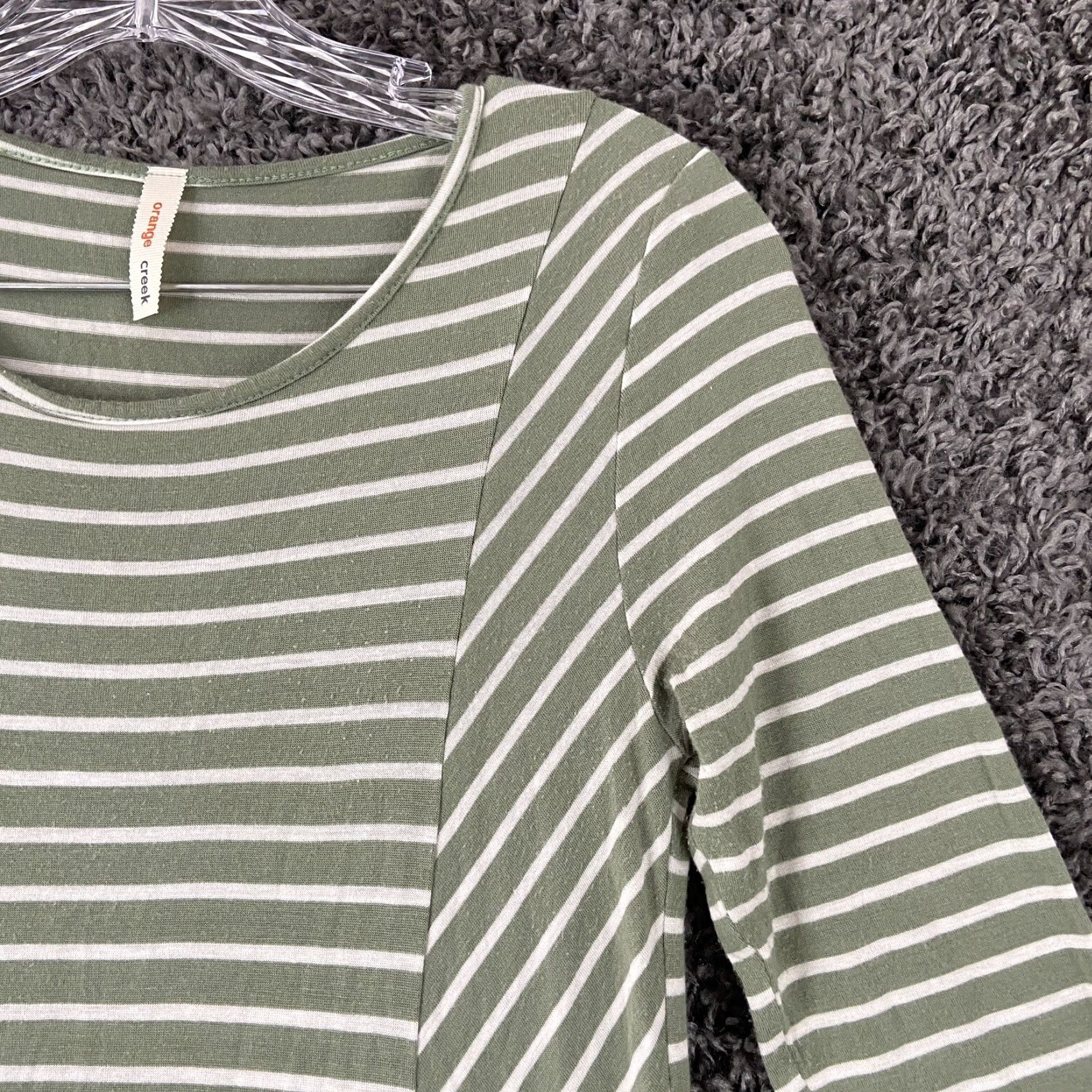 Vintage VINTAGE Orange Creek Dress Women A-Line Knee Length 3/4 Sleeve Green White Striped Pockets M Womens Size M / US 6-8 / IT 42-44 - 5 Thumbnail