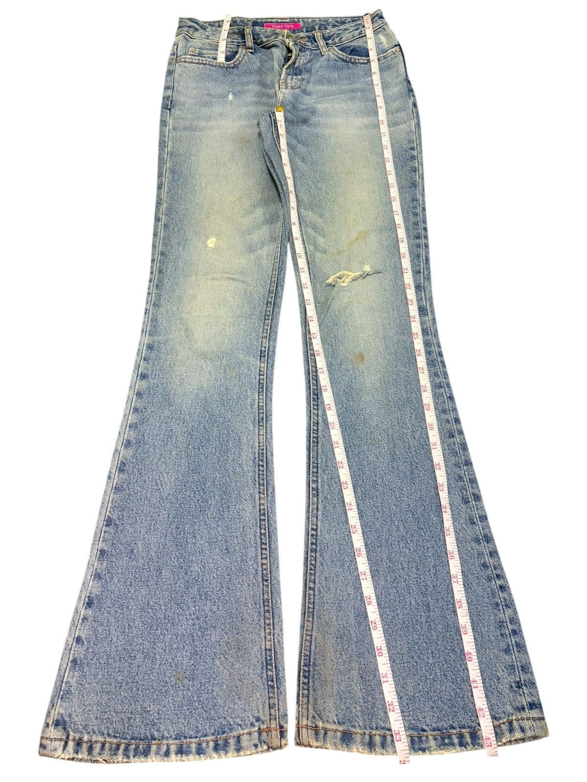 Diesel Vintage Japanese Brand Faded Wash Distress Flare Jeans Size 27" / US 4 / IT 40 - 7 Thumbnail