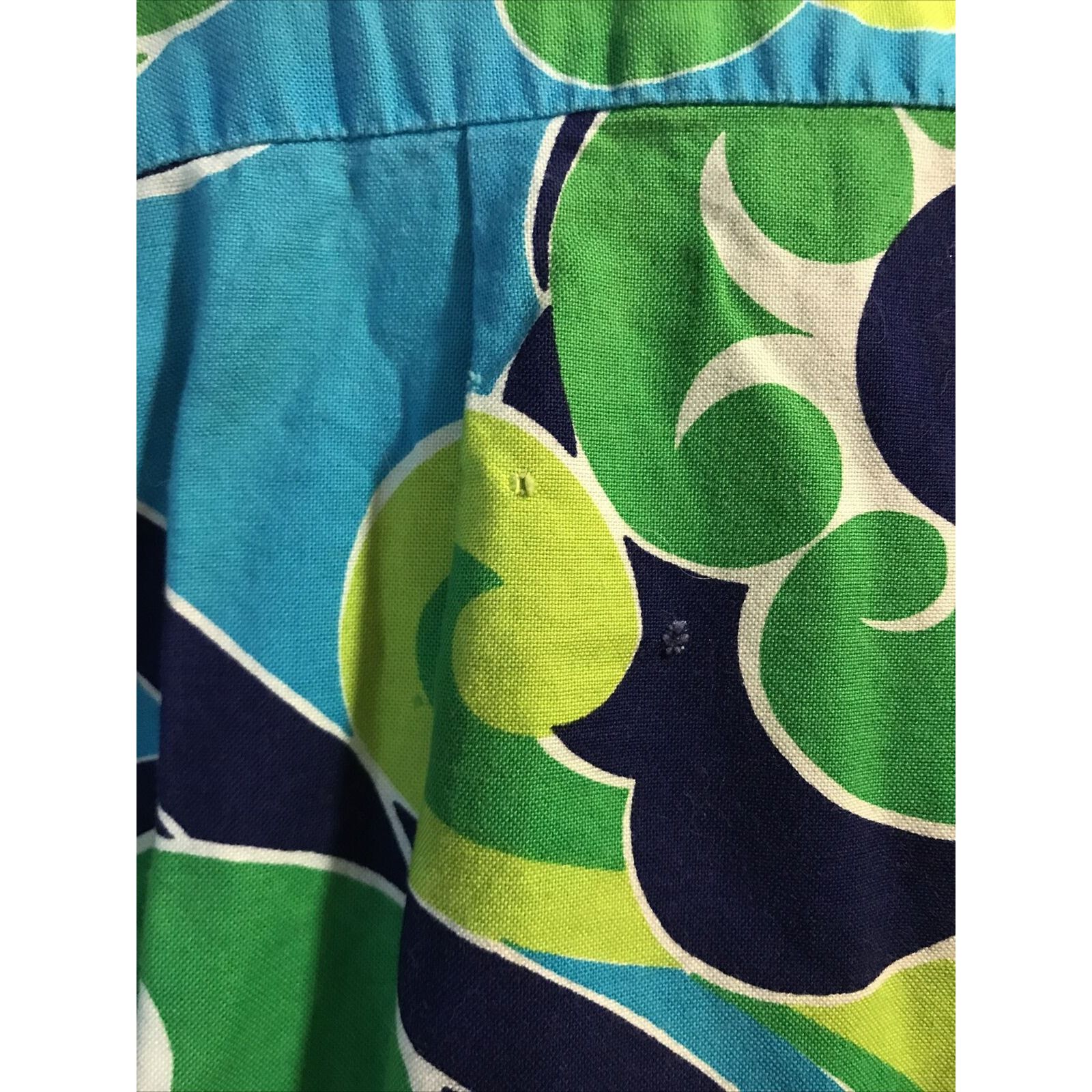 Other Vintage Men’s L Blue Green Floral Hawaiian Shirt SS Button Size US L / EU 52-54 / 3 - 10 Thumbnail