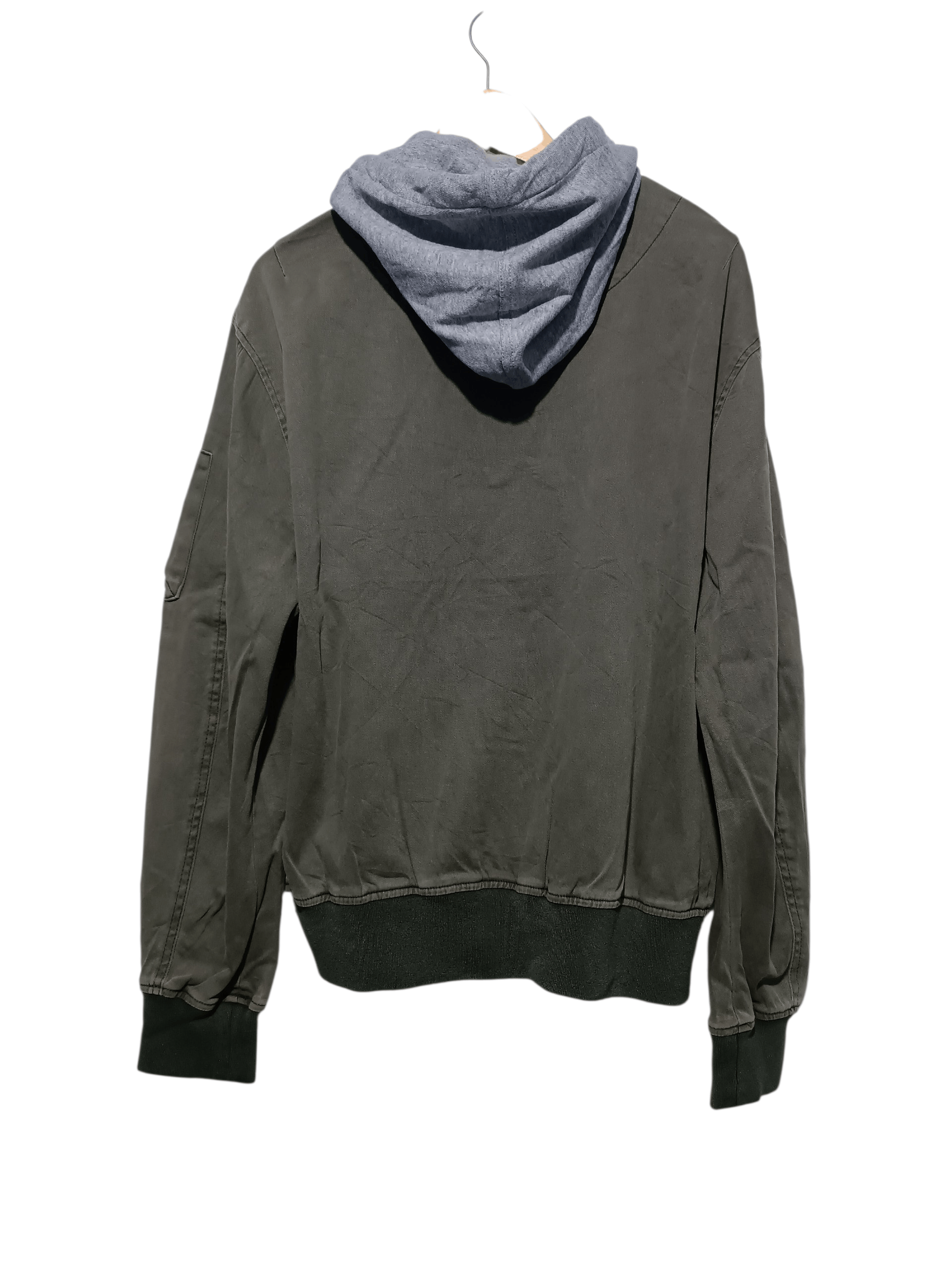 Japanese Brand Vintage Olive Cotton Bomber Detachable Hoodie Size US L / EU 52-54 / 3 - 3 Thumbnail