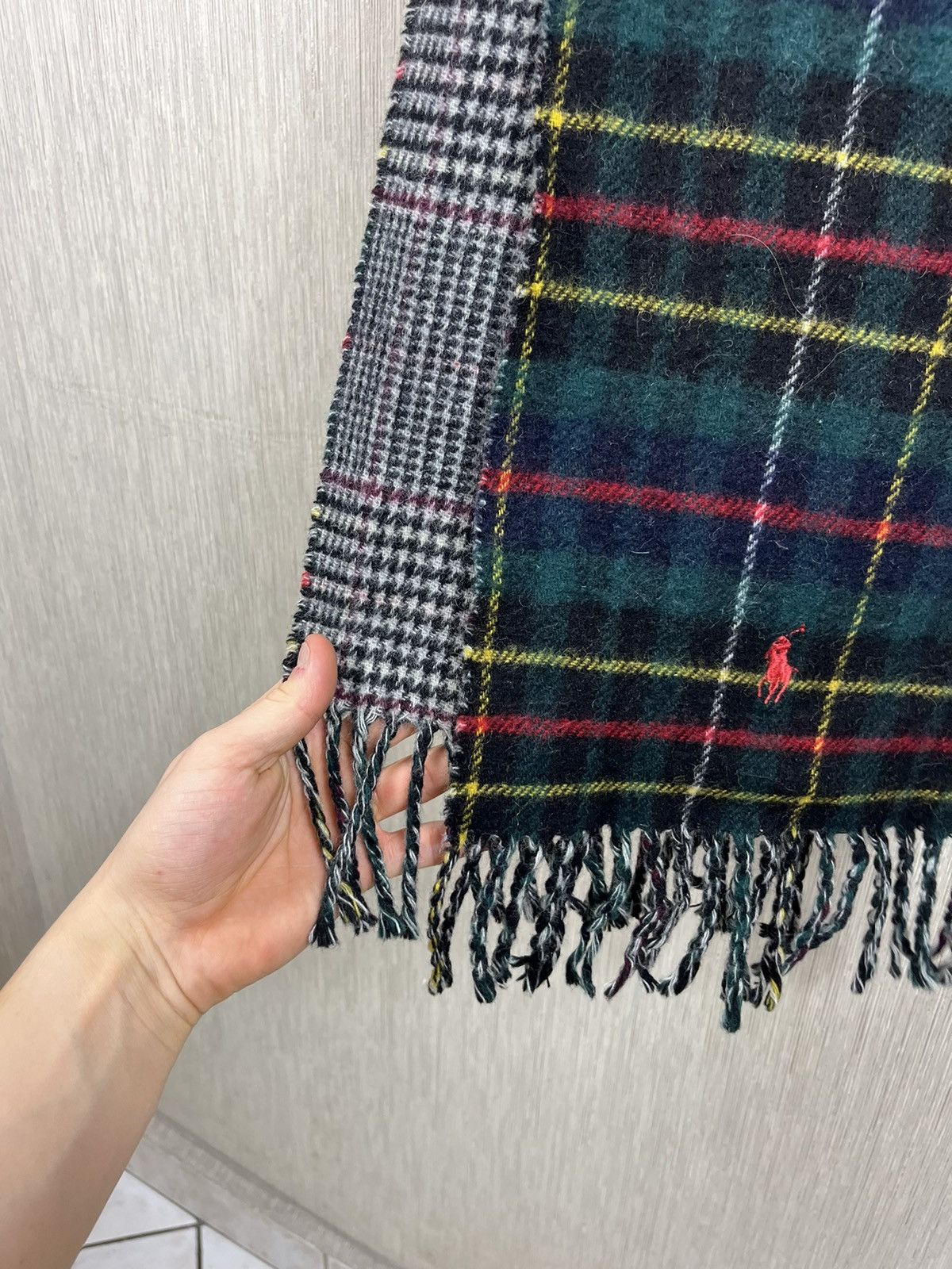 Polo Ralph Lauren × Ralph Lauren Polo Ralph Lauren Italian wool checked scarf muffler luxury Size ONE SIZE - 8 Thumbnail