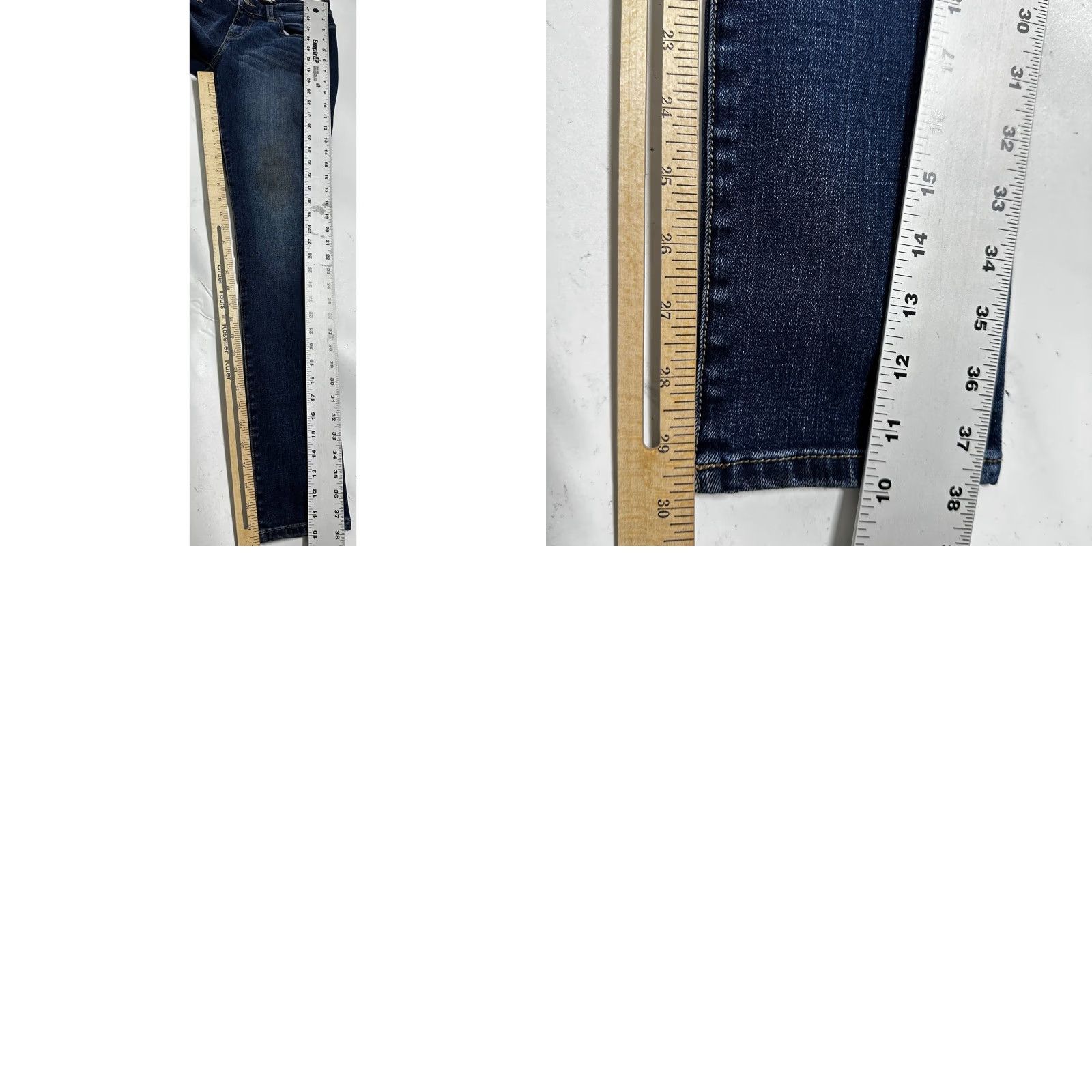 BKE BKE Jeans Skinny Womens Size 27 Dark Blue Denim Cotton Blend Stains 5-Pocket Regular Inseam 30 Size 27" / US 4 / IT 40 - 8 Thumbnail