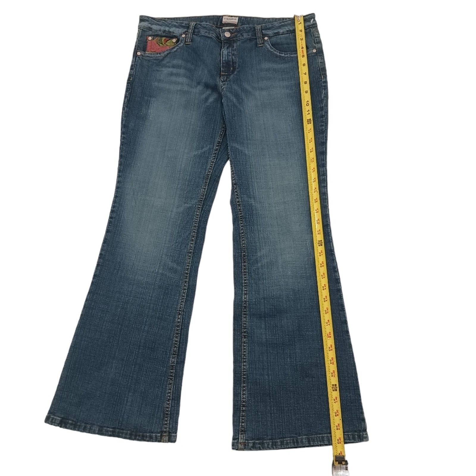 Other No Boundaries Jeans 36 W Blue EMBROIDERED Flare Boho Cottage Size 36" / US 14 / IT 50 - 14 Thumbnail