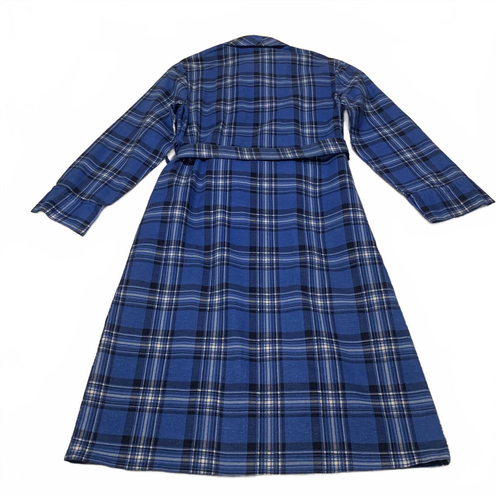 Other VTG 90s Harecourt Men's M Blue Plaid Cotton Robe with Belt Size ONE SIZE - 2 Thumbnail