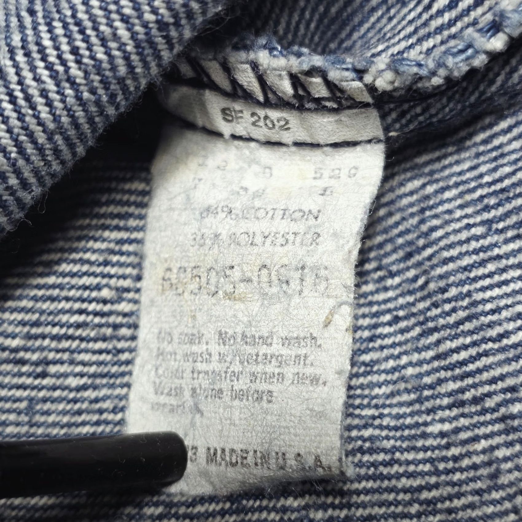Levi's VINTAGE Levi's Orange Tab Denim Blue Jean Vest 70s 80’s Biker Large USA Shirt Size 36" / US 14 / IT 50 - 6 Thumbnail