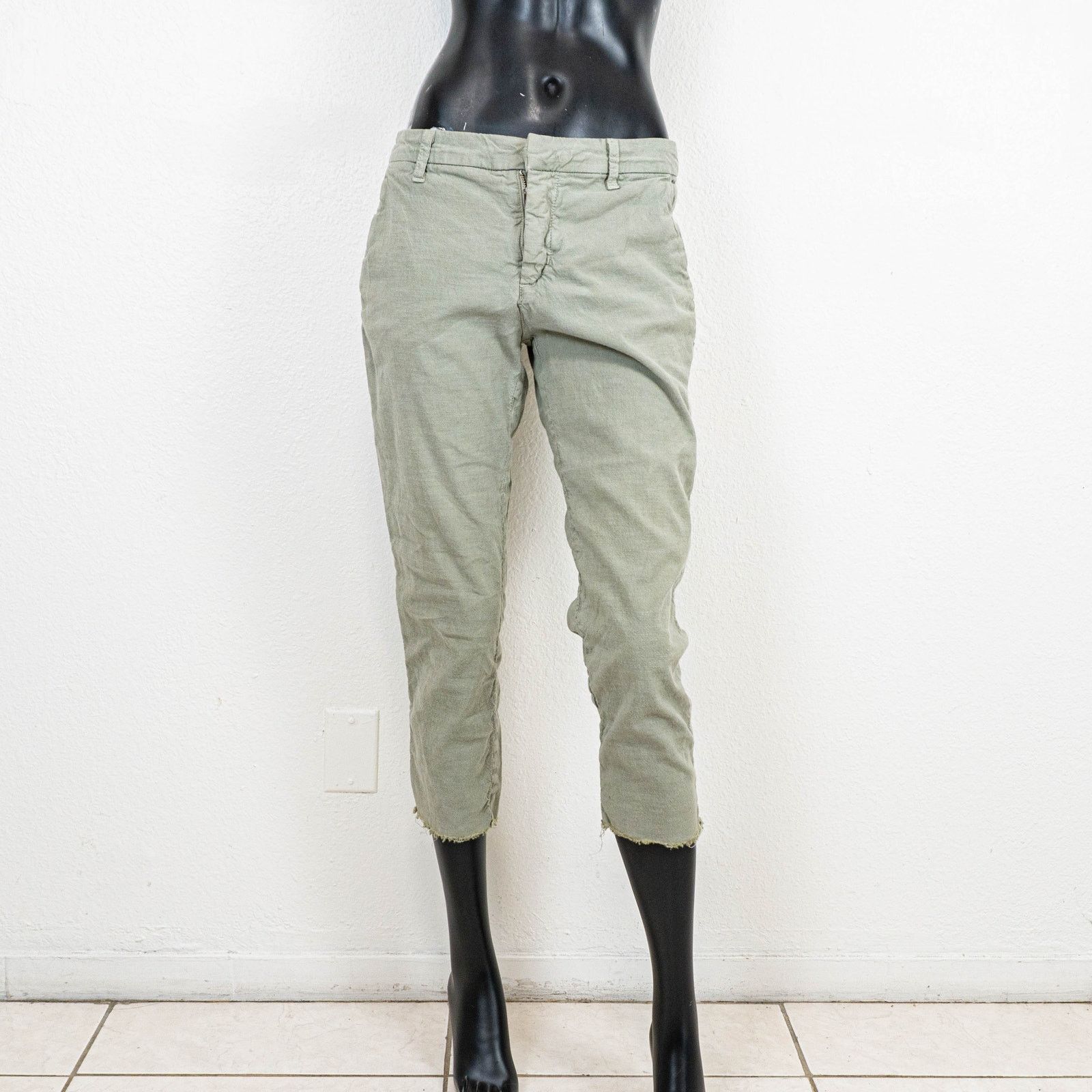 Frank & Eileen Frank & Eileen Wicklow Raw Crop Chino Pants Vintage green Size 30" / US 8 / IT 44 - 2 Thumbnail