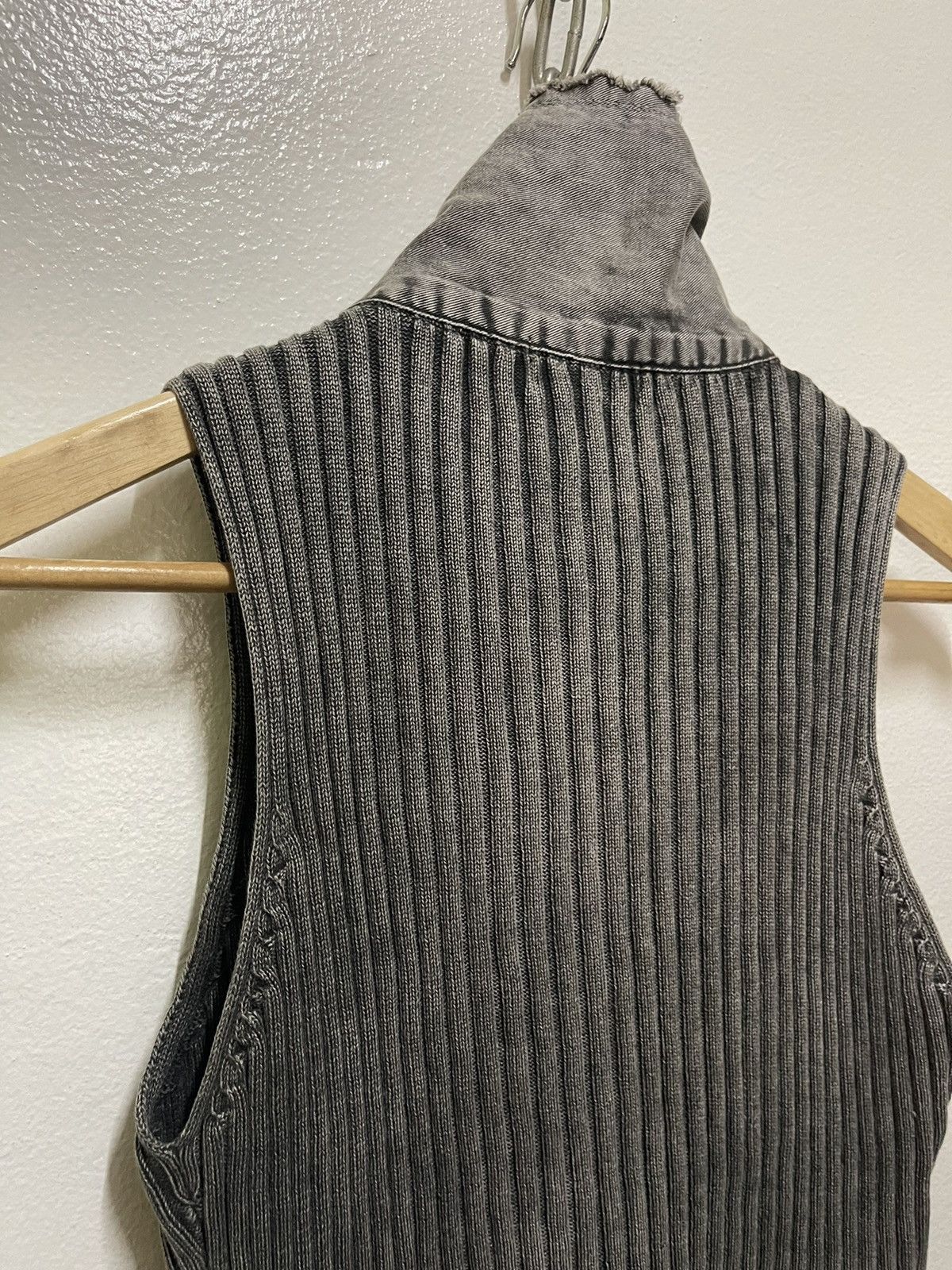 Japanese Brand Studio Five Distressed Sleeveless Zipper Stretch Sweater Size S / US 4 / IT 40 - 10 Thumbnail