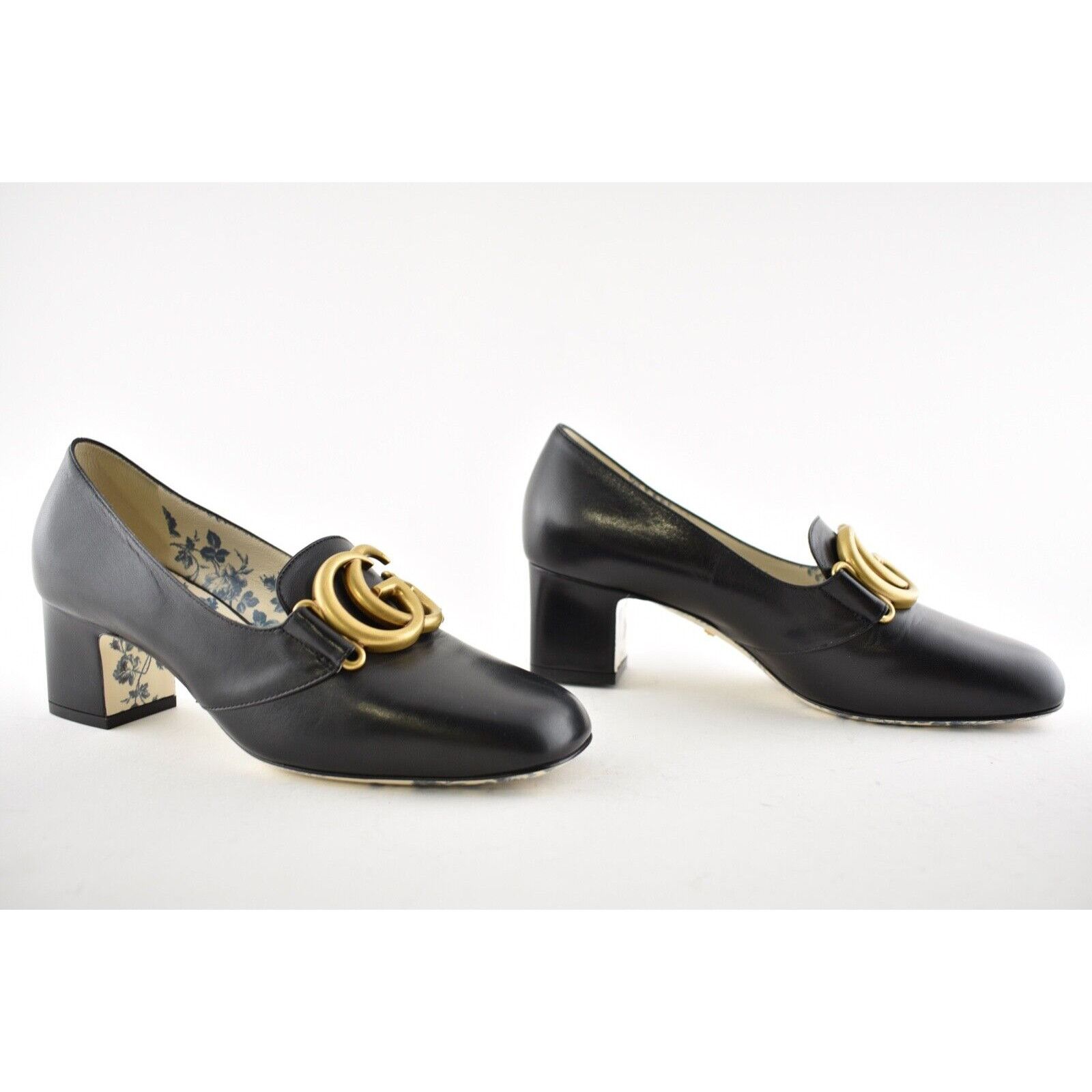 Gucci Victoire 55 Double Logo Block Mid Heel Mule Loafer Pump 37 Size US 7 / IT 37 - 4 Thumbnail