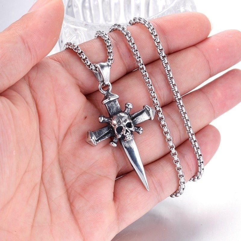 Japanese Brand Dagger Cross Skull Necklace Size ONE SIZE - 1 Thumbnail