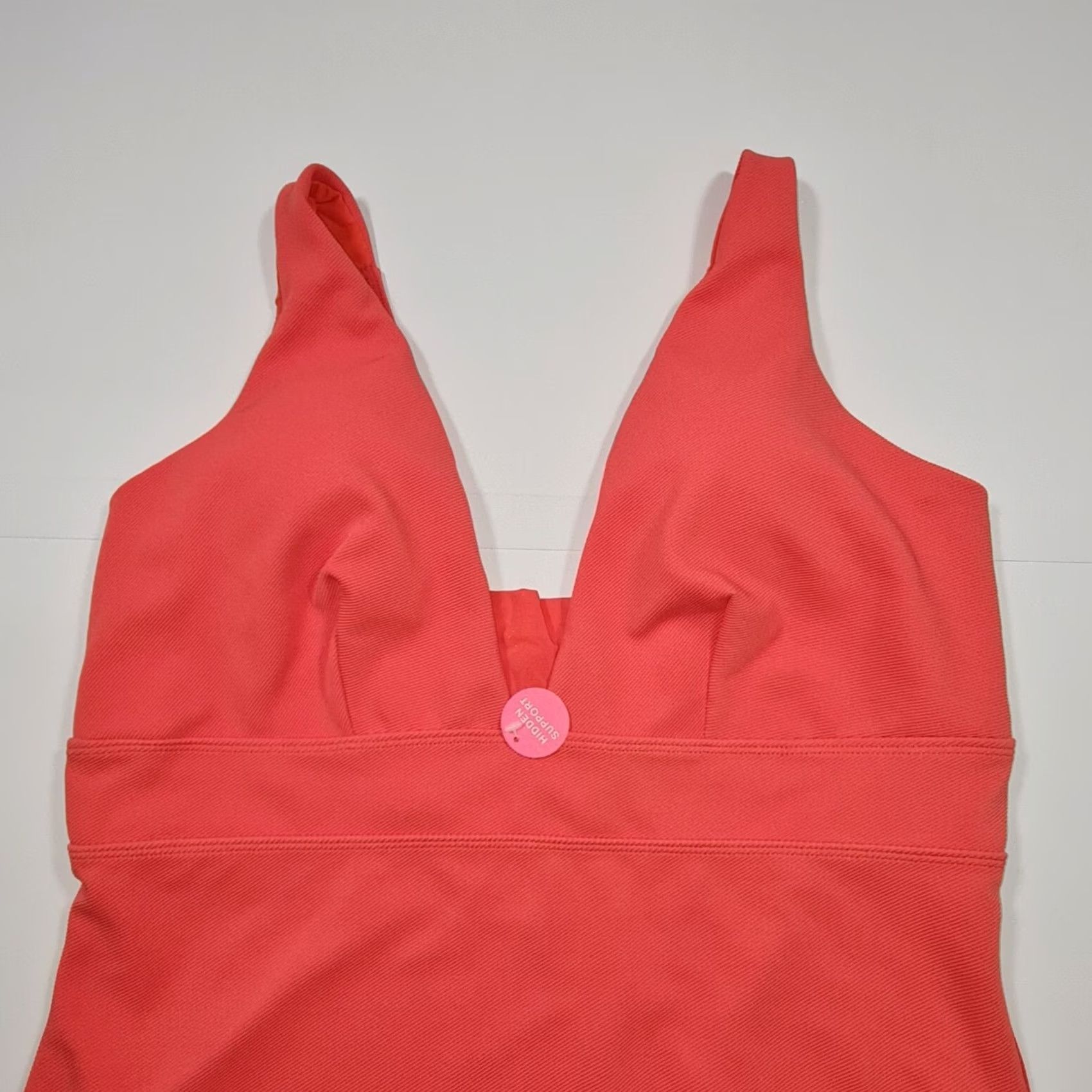 Vintage Accessorize Womens One Piece Swim Pink 24 UK V Neck Wide Straps Stretch Polyester Elastane Logo Beach Modern Womens US/UK 24 Size ONE SIZE - 2 Thumbnail