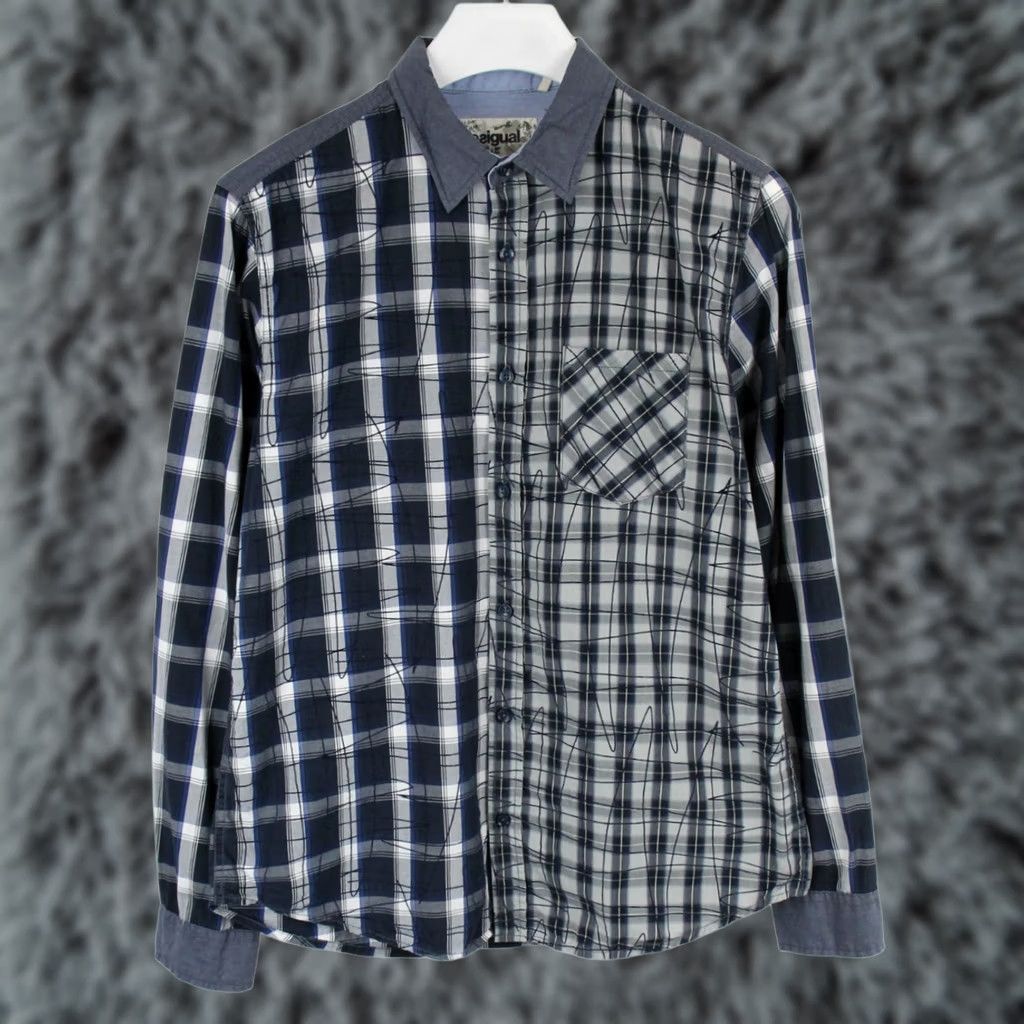 Desigual DESIGUAL Shirt Men's MEDIUM Collared Embroidered Mixed Pattern Regular Size US M / EU 48-50 / 2 - 1 Thumbnail