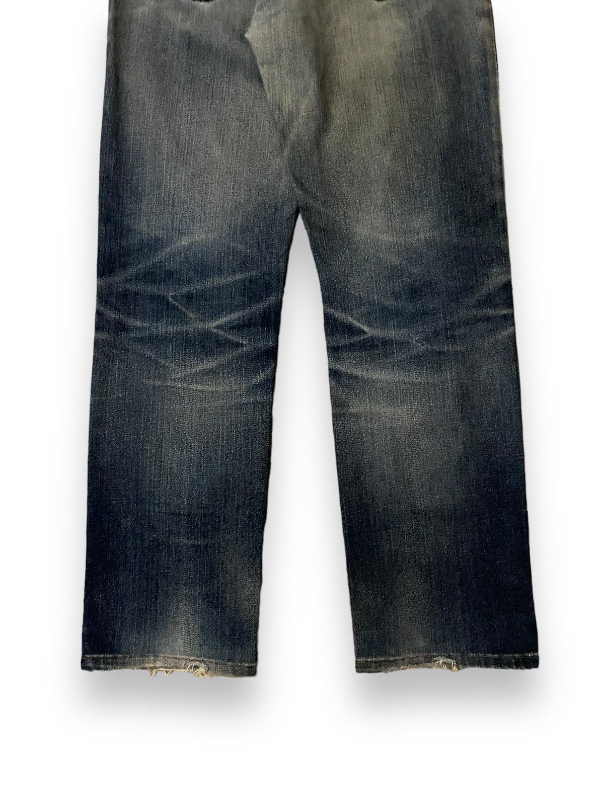 Vintage Edwin 403 W-Flex Dirty Washed Distress Straight Cut