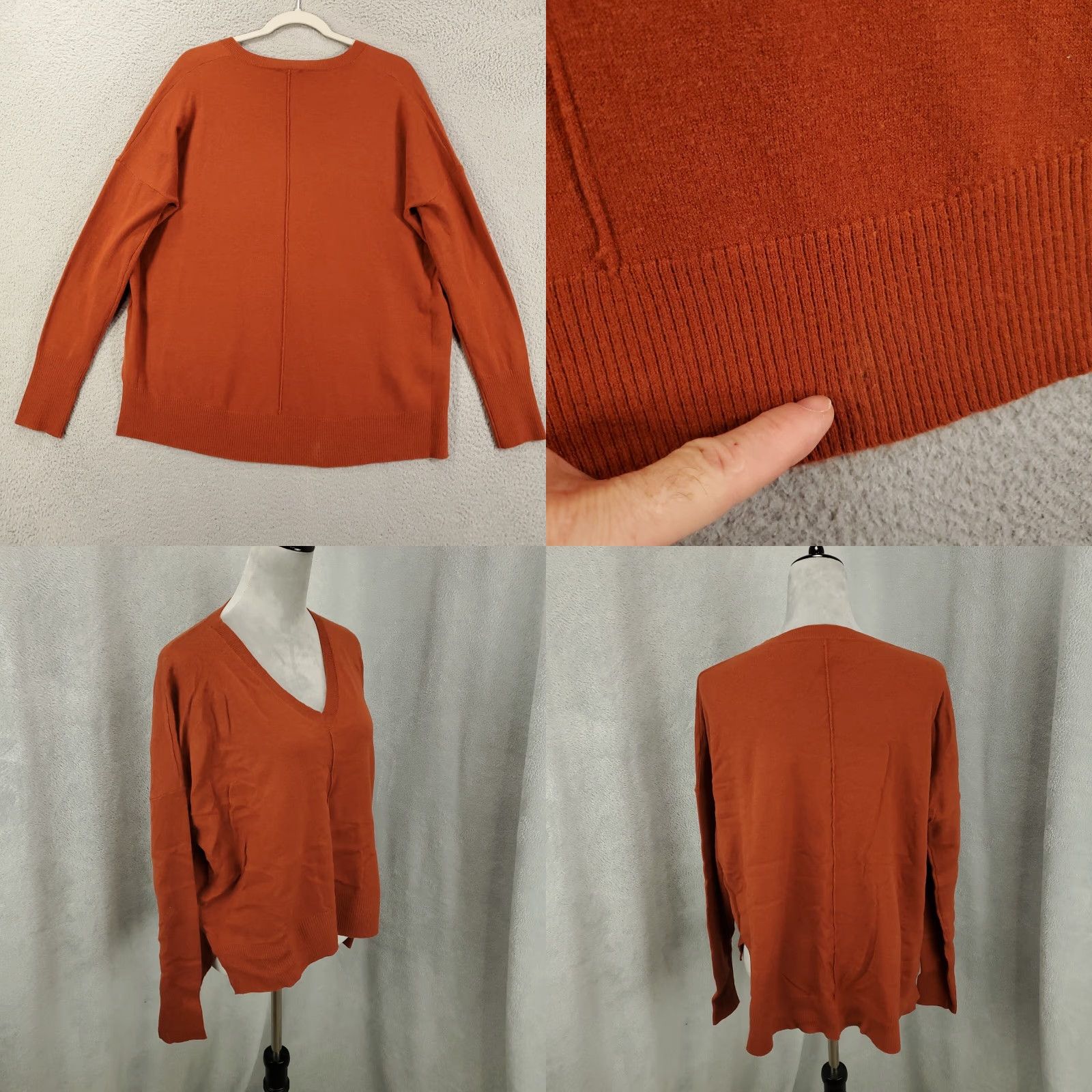 Vintage Womens Pullover Sweater V-Neck Wool Blend Size M Orange Rust Knit Long Sleeve Kerisma Casual Womens Size M / US 6-8 / IT 42-44 - 8 Thumbnail