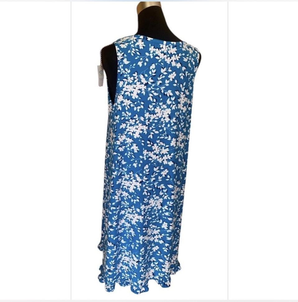 Vintage NWT Designer Item Draper James Sleeveless Tank Dress Blue Size M / US 6-8 / IT 42-44 - 7 Thumbnail