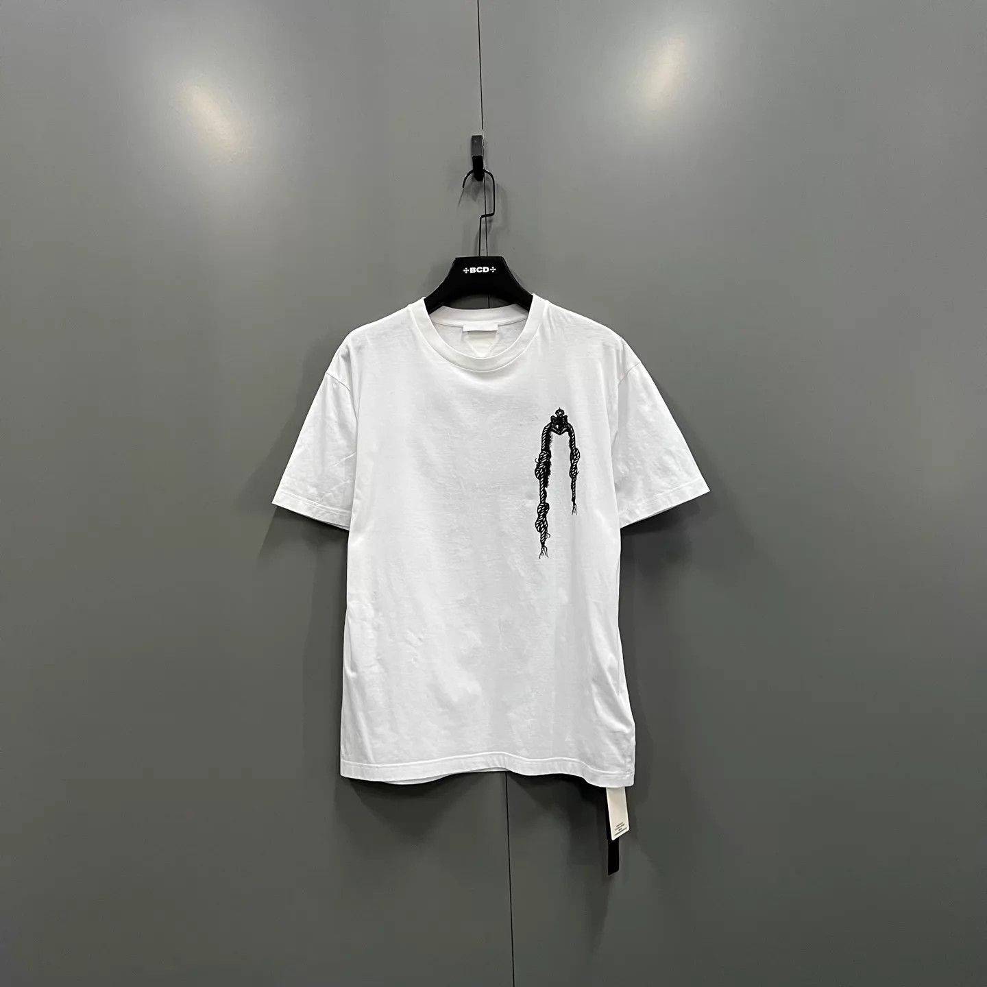 Prada White Short Sleeve T-Shirt with Black Graphic Size US L / EU 52-54 / 3 - 1 Thumbnail