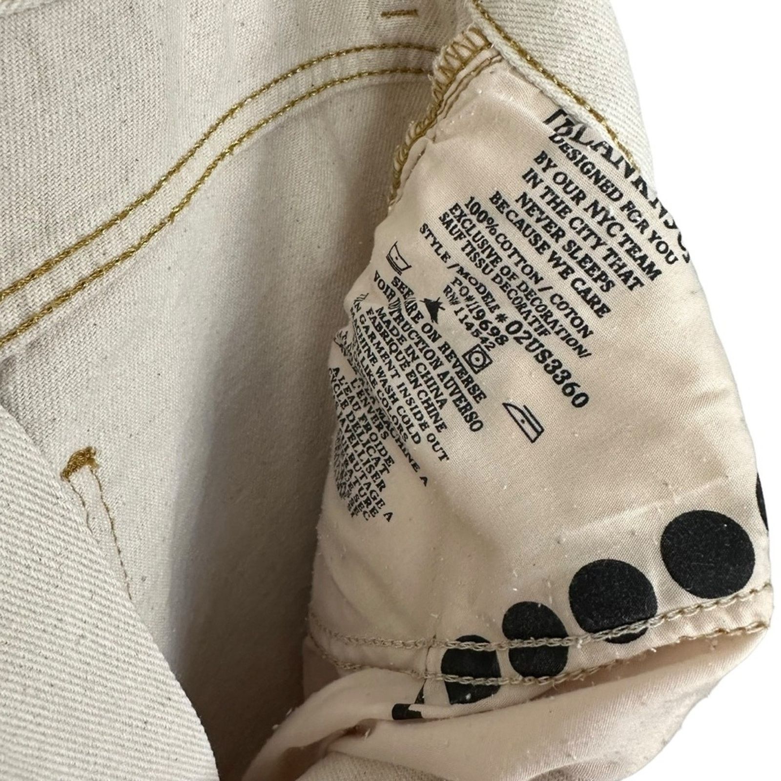 BLANKNYC Blank NYC Ivory Denim High Rise Crop Straight Jeans Sz 28 Size 28" / US 6 / IT 42 - 14 Thumbnail