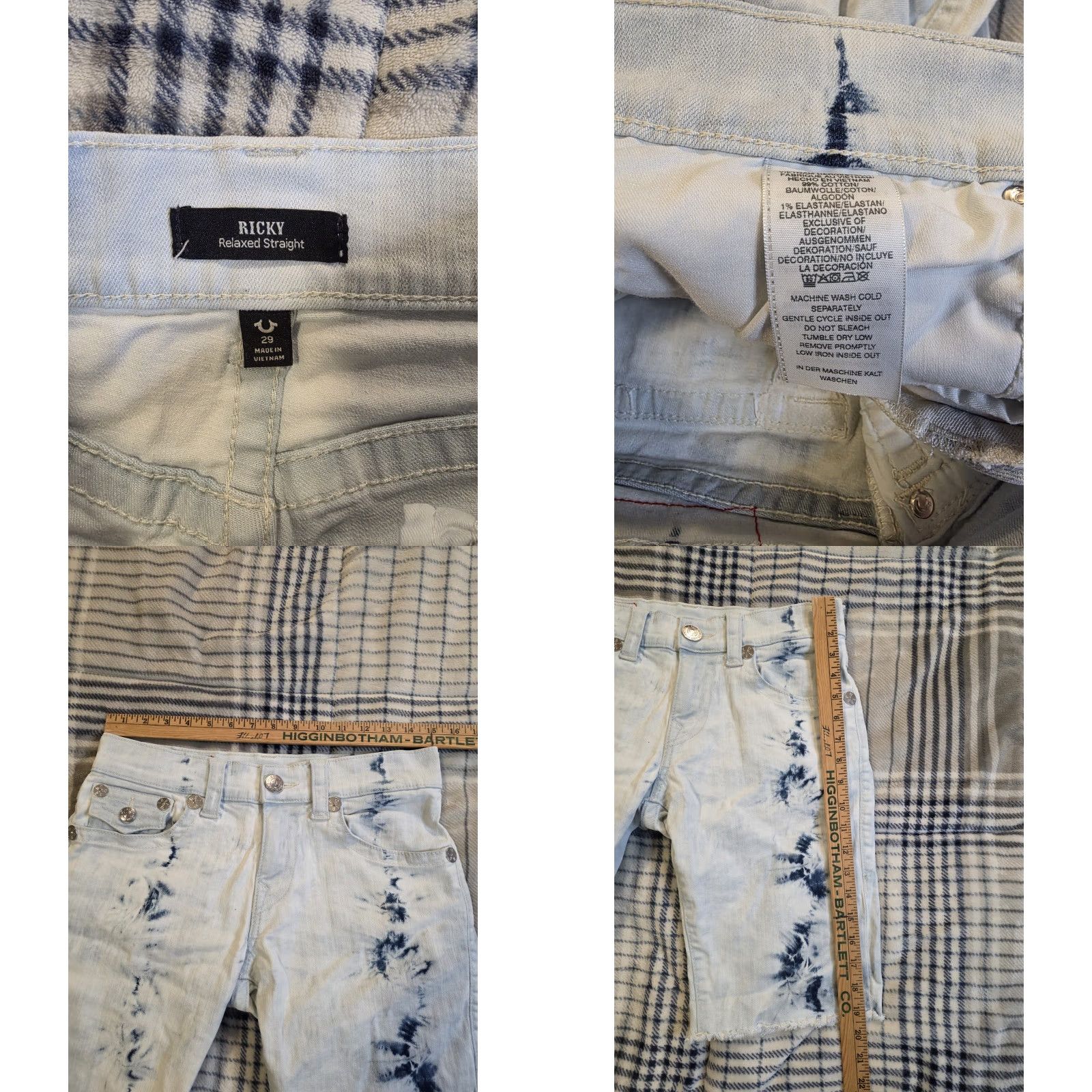 True Religion VINTAGE True Religion Ricky Relaxed Straight Shorts Acid Wash Tie Dye Flap Pocket Men 29 Size US 29 - 8 Thumbnail