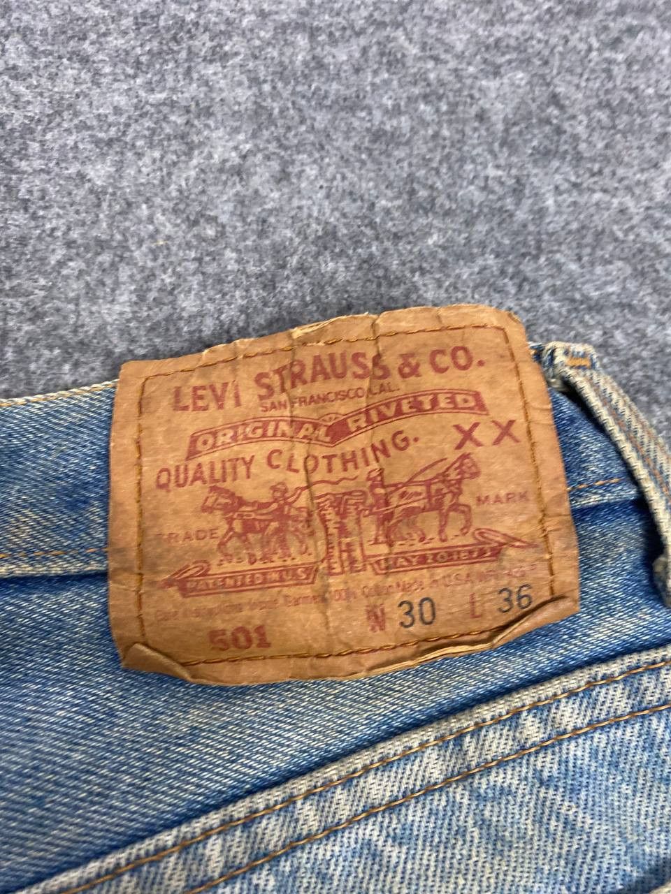 Levi's vintage 80s levis501 distressed denim nice design Size US 30 / EU 46 - 6 Thumbnail