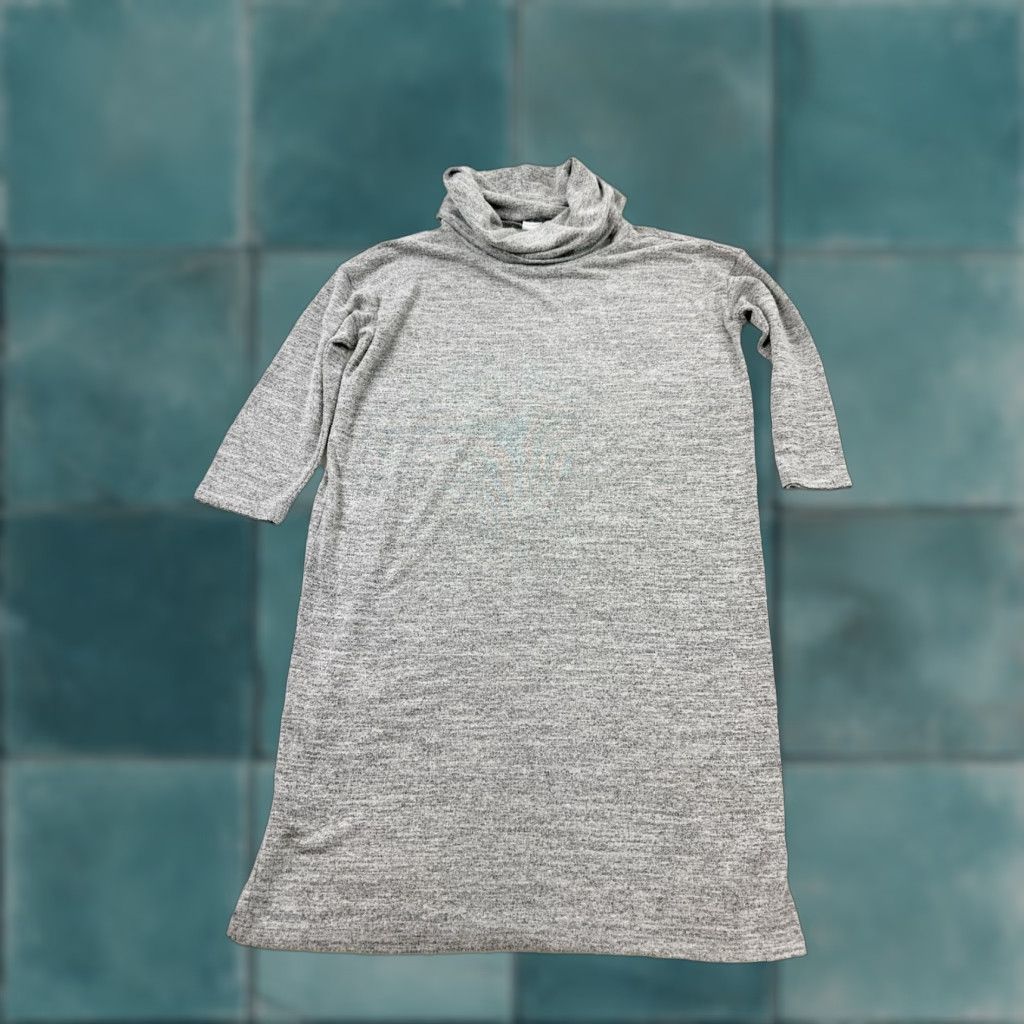 Gap Gap Dress Women Small Gray Heather Midi Stretch Short Sleeve Turtleneck Pullover Size S / US 4 / IT 40 - 1 Thumbnail