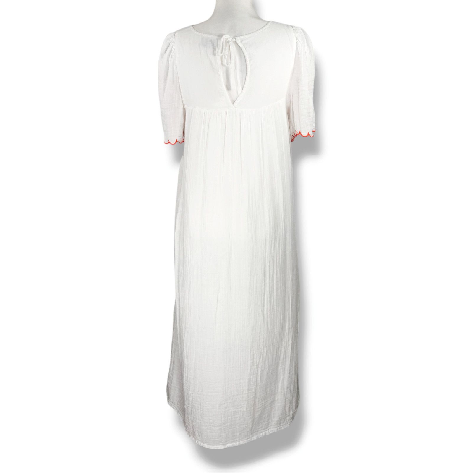 Old Navy EUC Old Navy Midi Swing Dress Sz. S [4-6] White Lilies Size S / US 4 / IT 40 - 3 Thumbnail