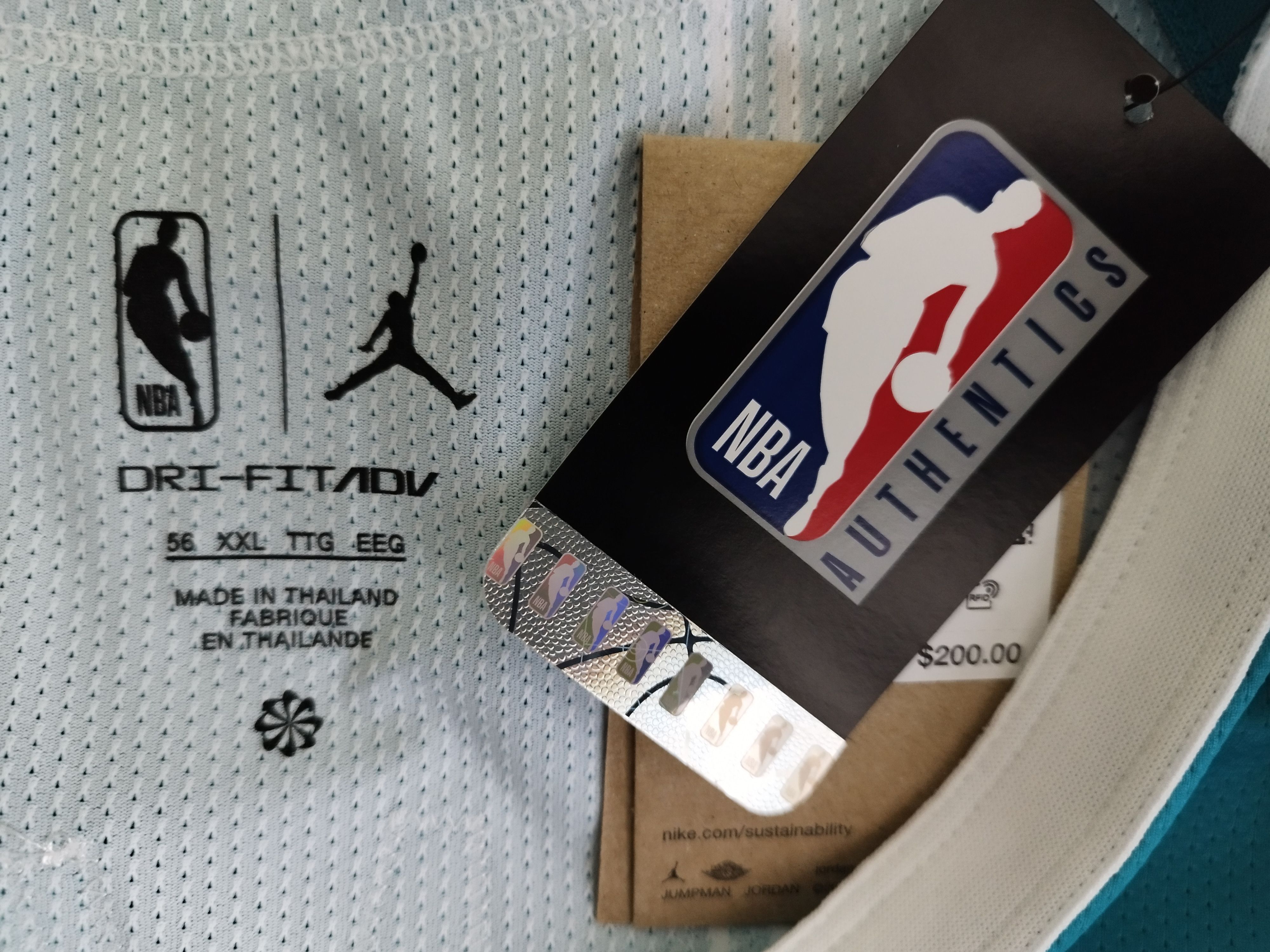 Nike Jordan LaMelo Ball Charlotte Hornets Authentic Jersey Icon Size US XXL / EU 58 / 5 - 12 Thumbnail