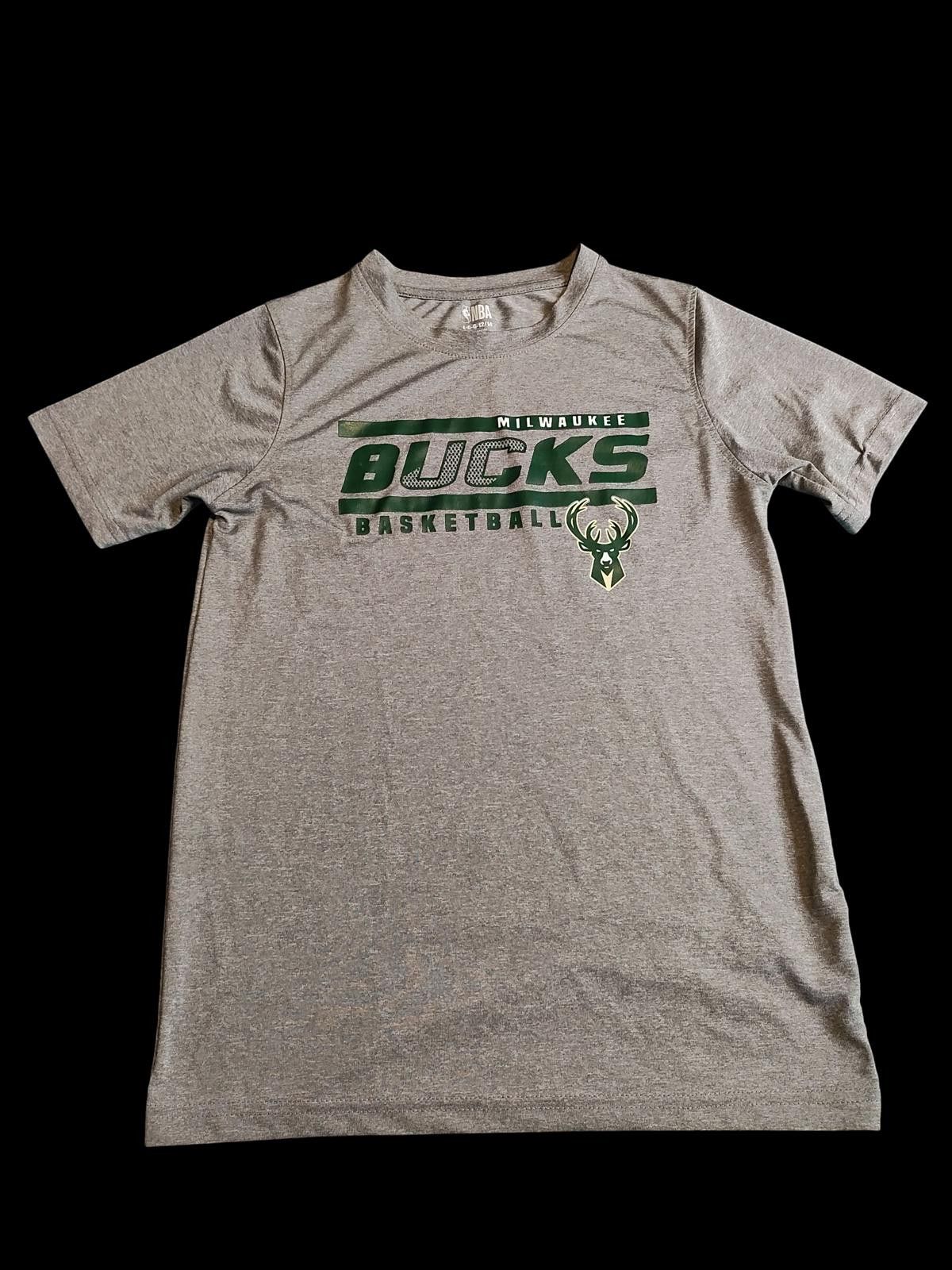 NBA Milwaukee Bucks Youth Basketball T-Shirt Gray Unisex Kids' Size US L / EU 52-54 / 3 - 3 Thumbnail