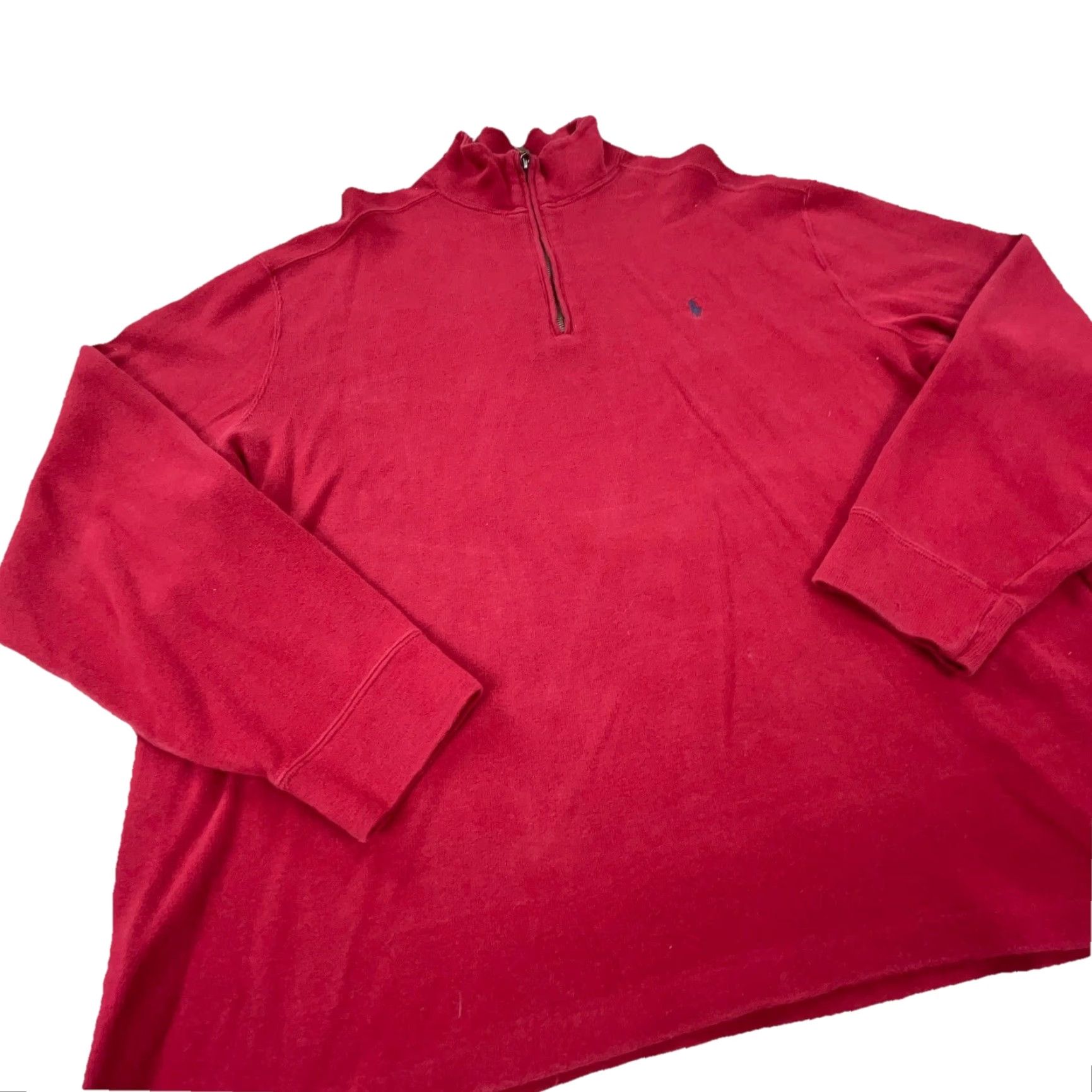 Polo Ralph Lauren VINTAGE Polo Ralph Lauren Sweater Men XXL Red Blue Pullover Quarter Zip Sweatshirt A69 Size US XXL / EU 58 / 5 - 5 Thumbnail